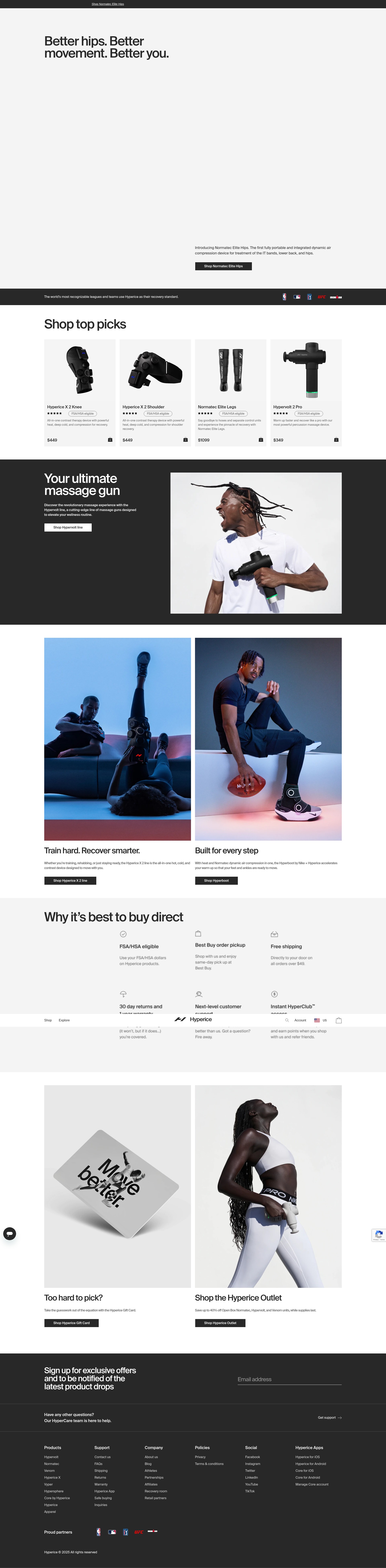 Screenshot of hyperice.com