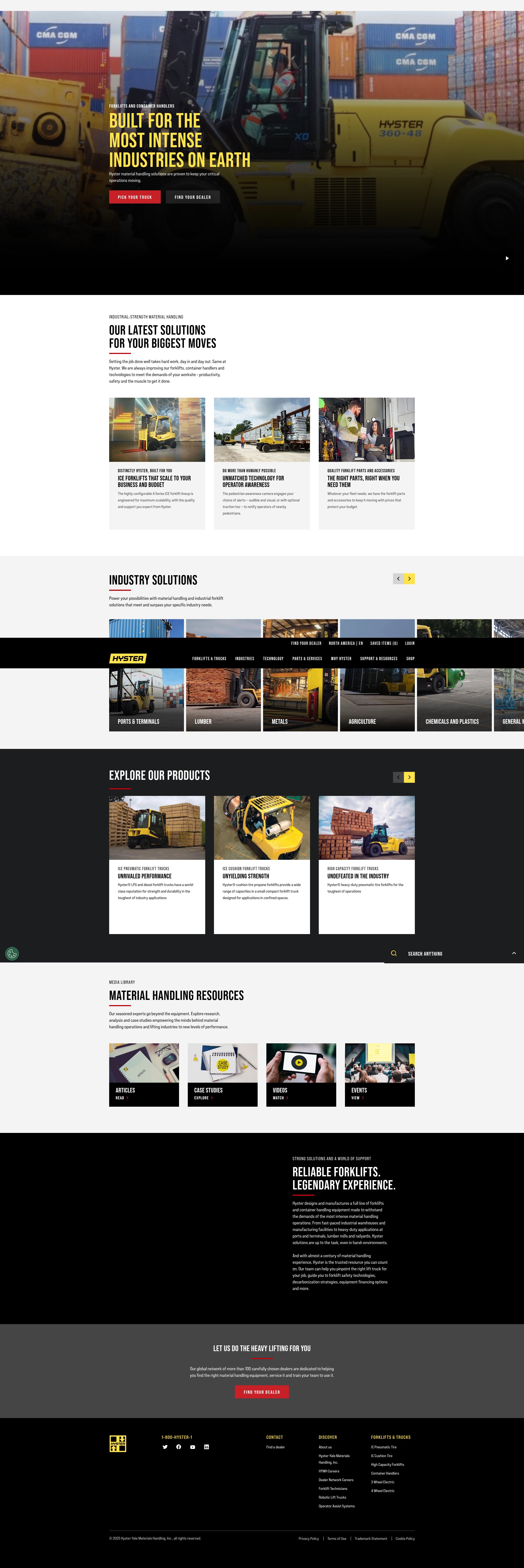 Screenshot of hyster.com
