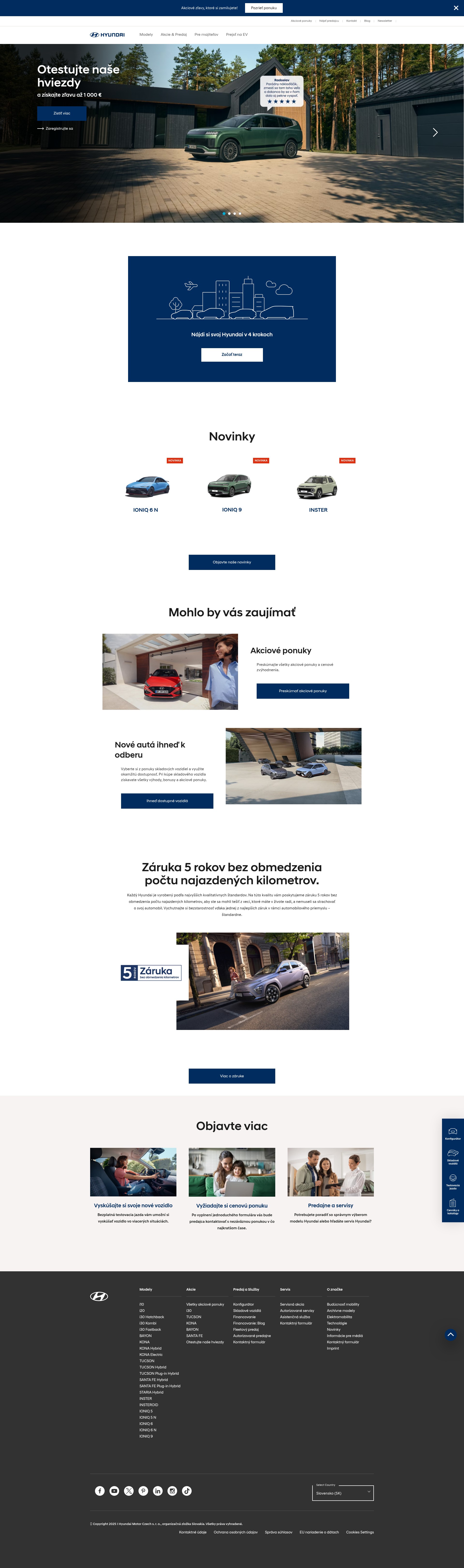 Screenshot of hyundai.sk