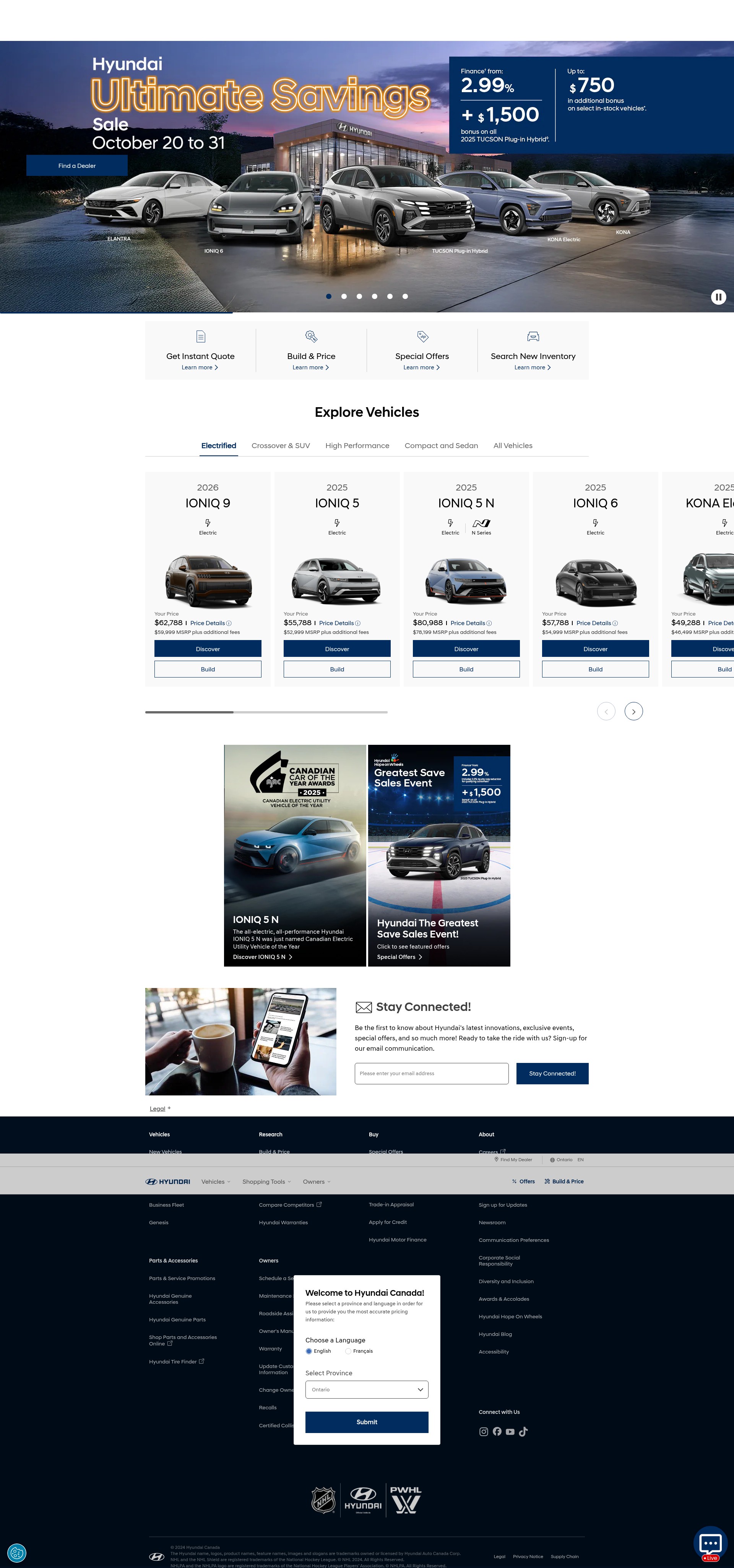 Screenshot of hyundaicanada.com