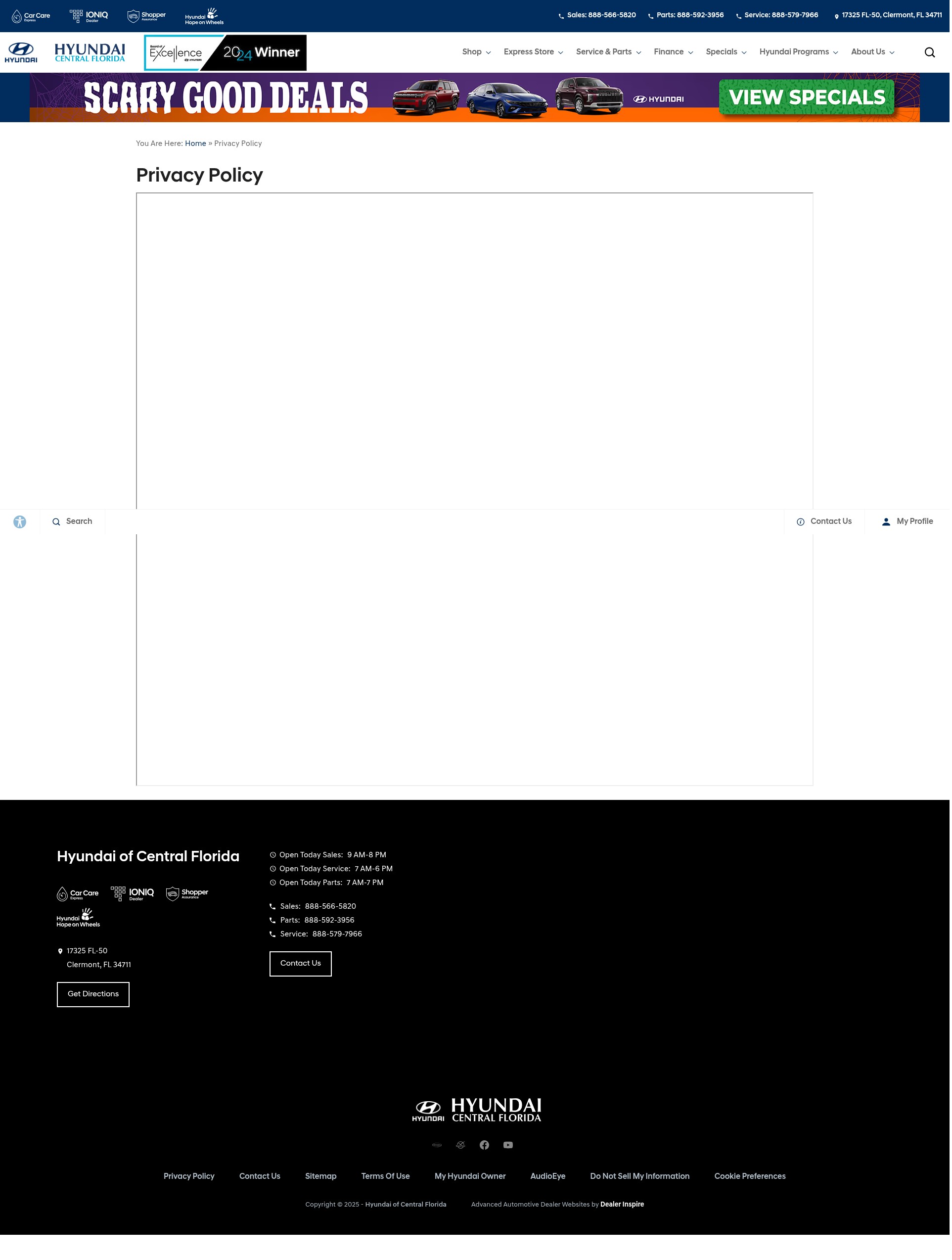 Screenshot of hyundaicfl.com
