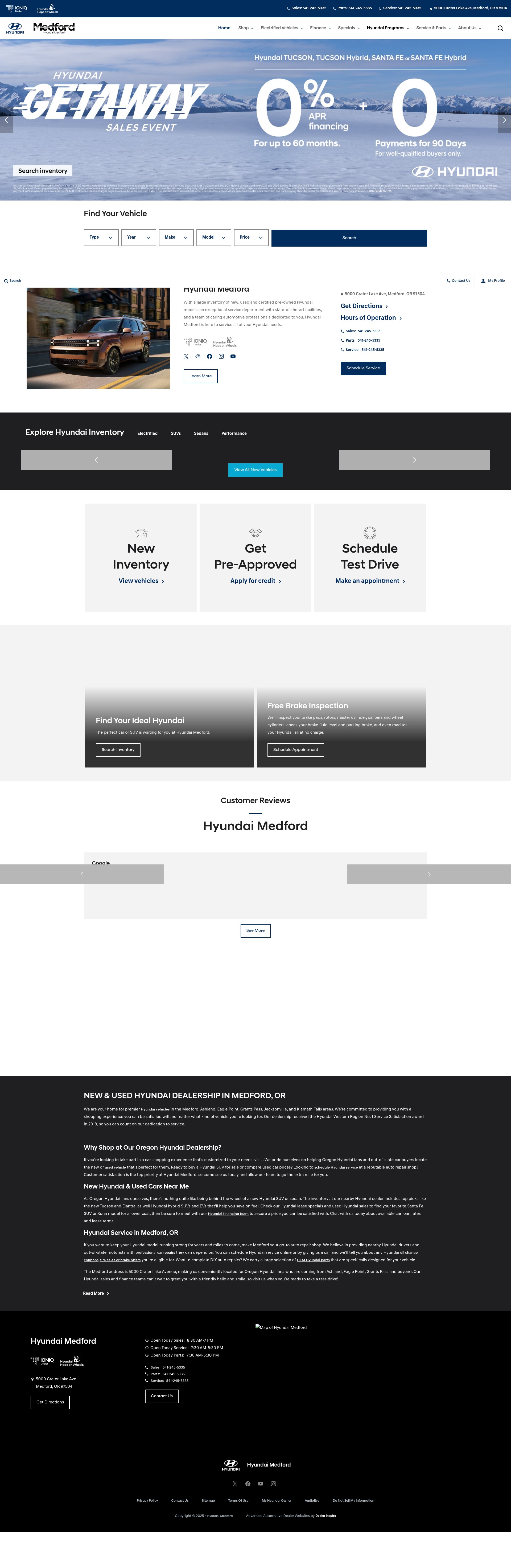 Screenshot of hyundaimedford.com