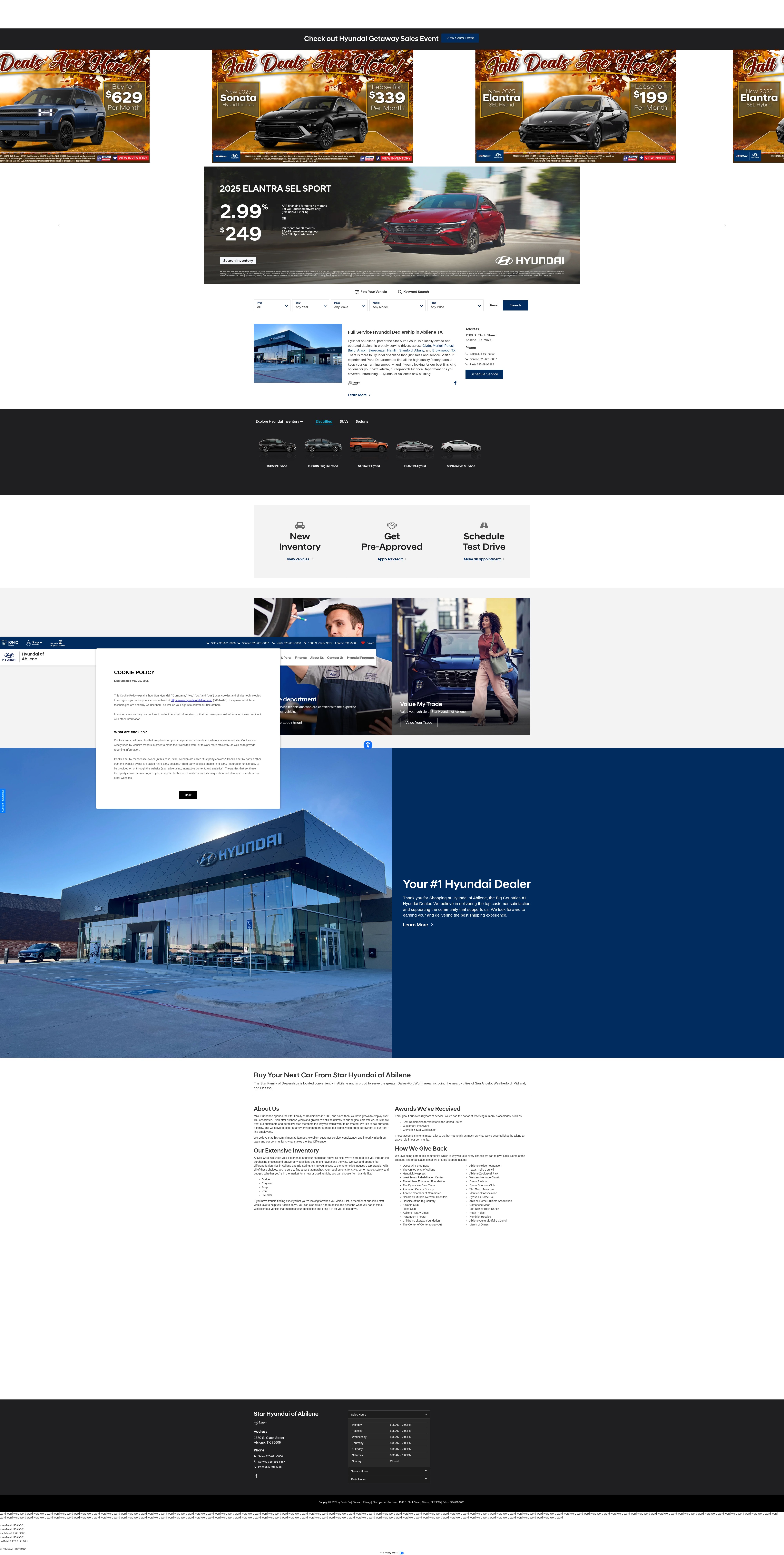 Screenshot of hyundaiofabilene.com