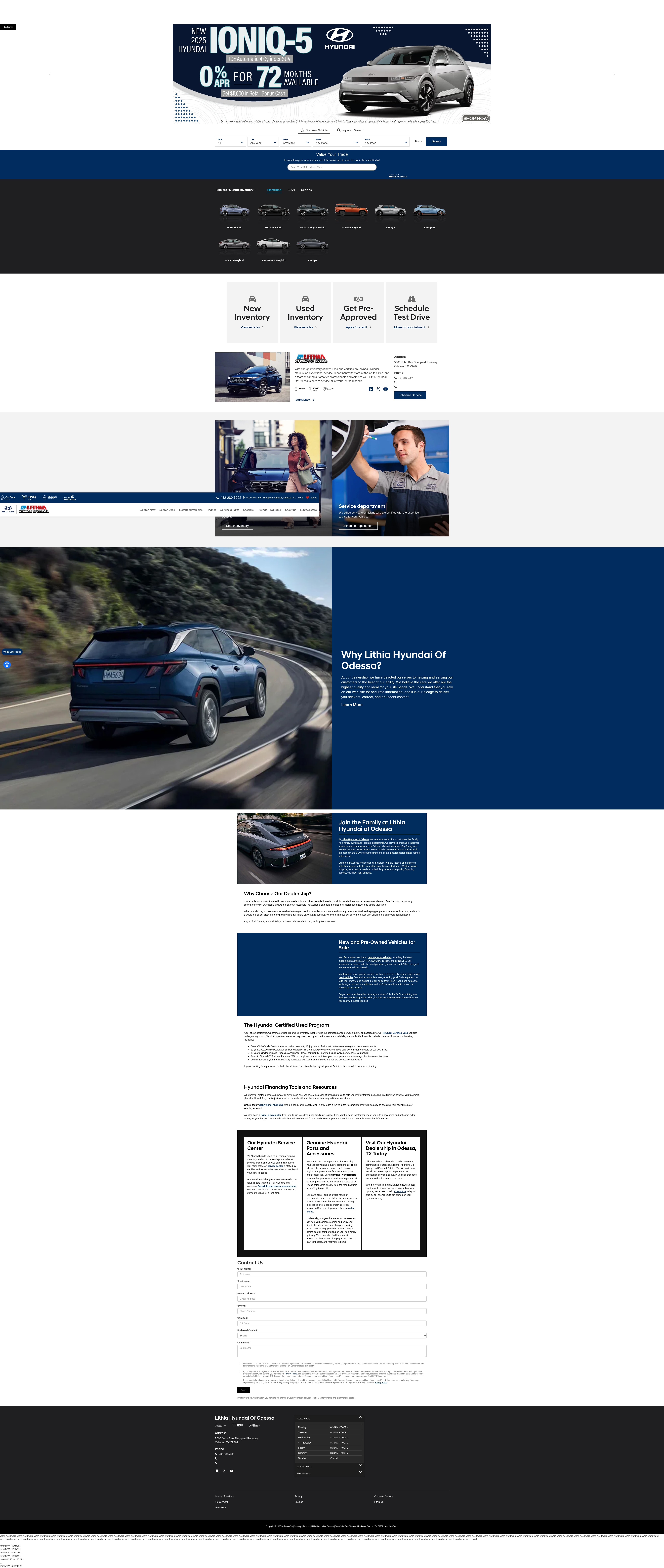 Screenshot of hyundaiofodessa.com