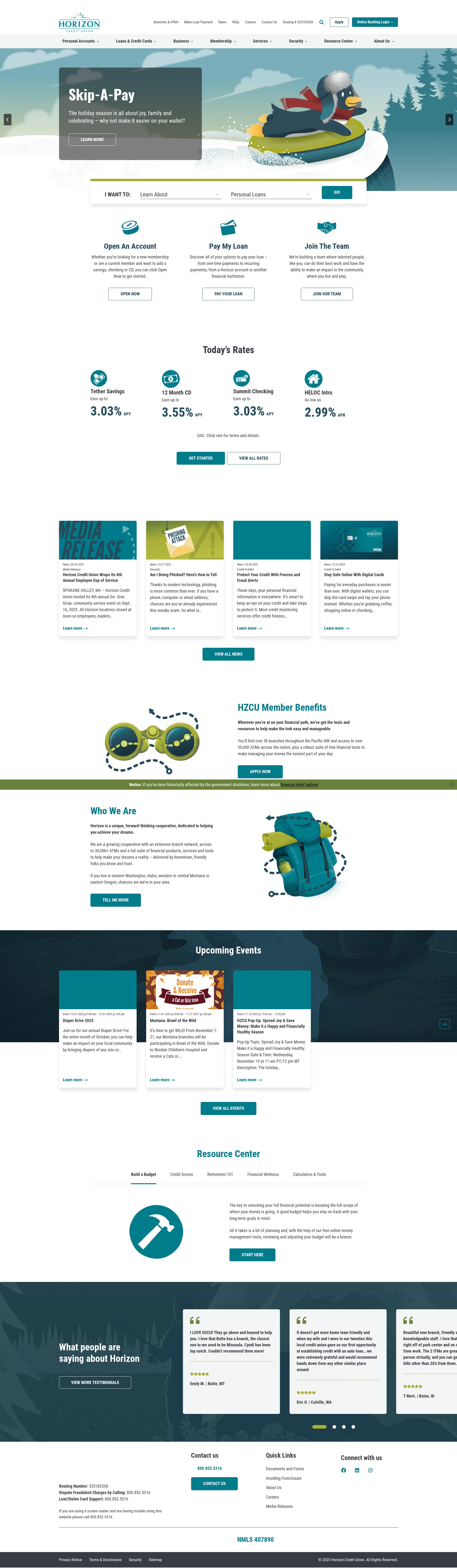 Screenshot of hzcu.org