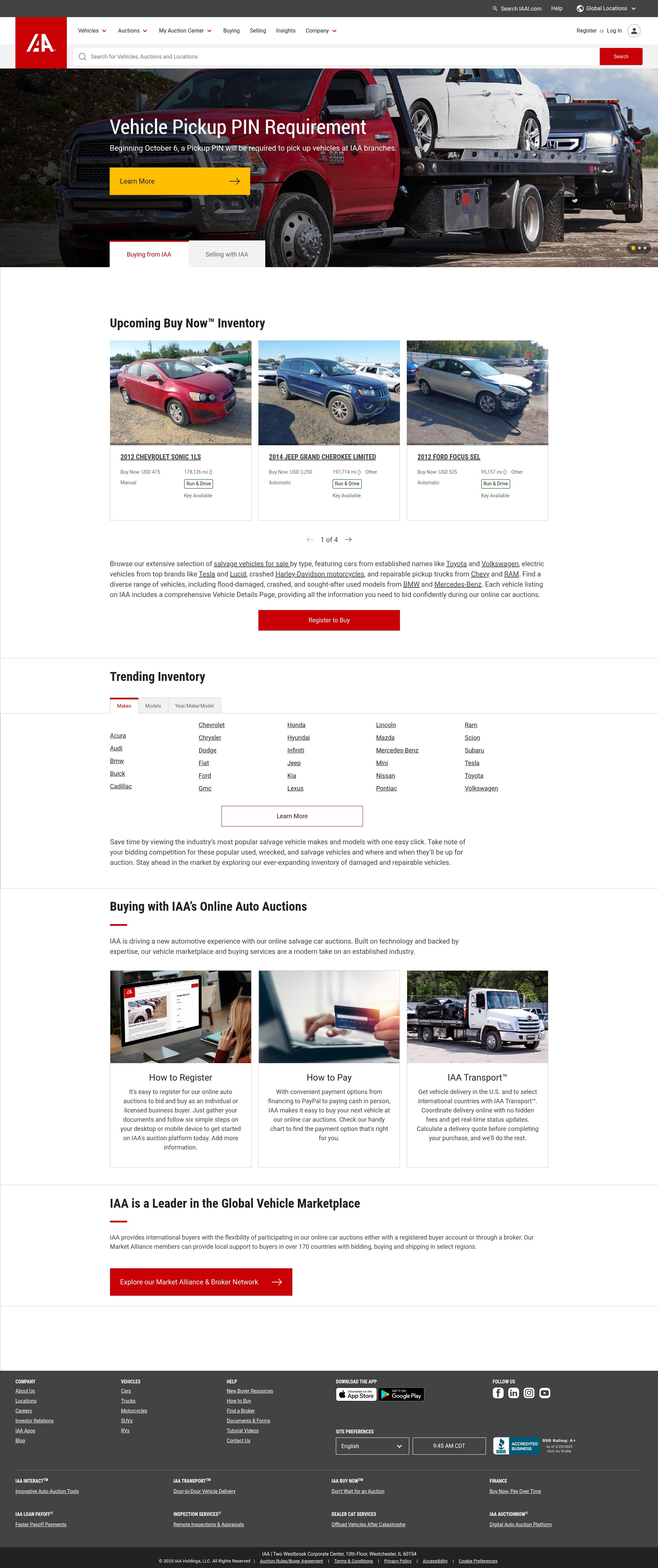 Screenshot of iaai.com