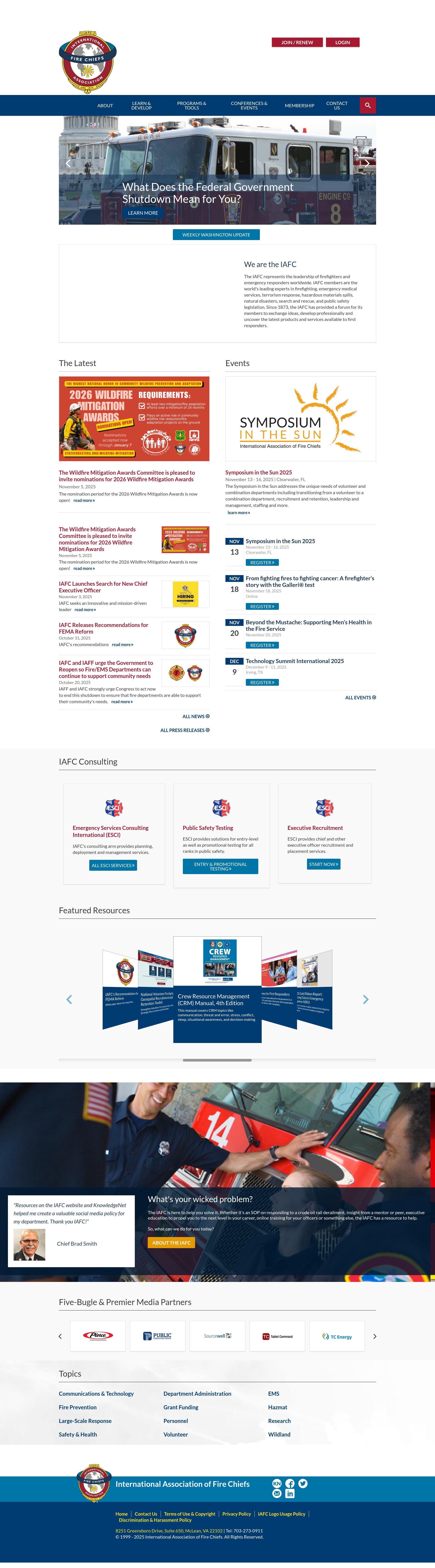 Screenshot of iafc.org