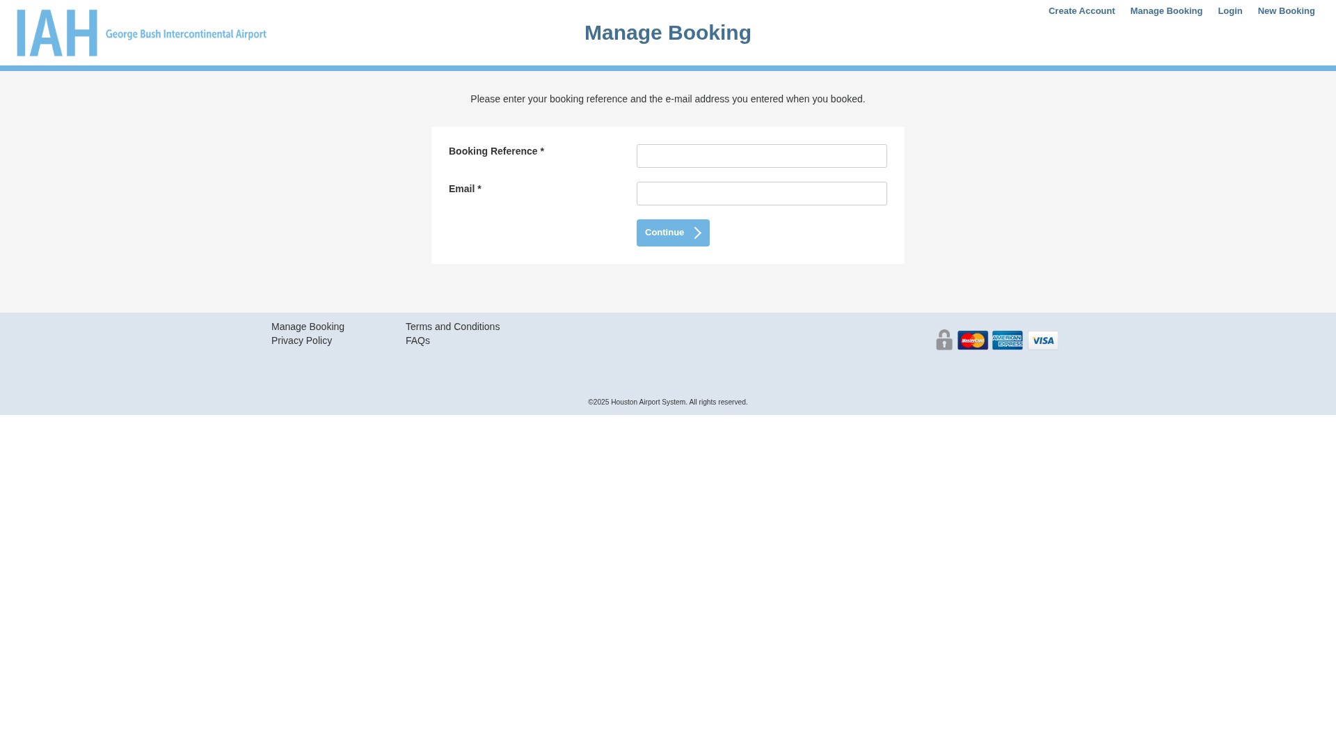Screenshot of iah.booking.fly2houston.com
