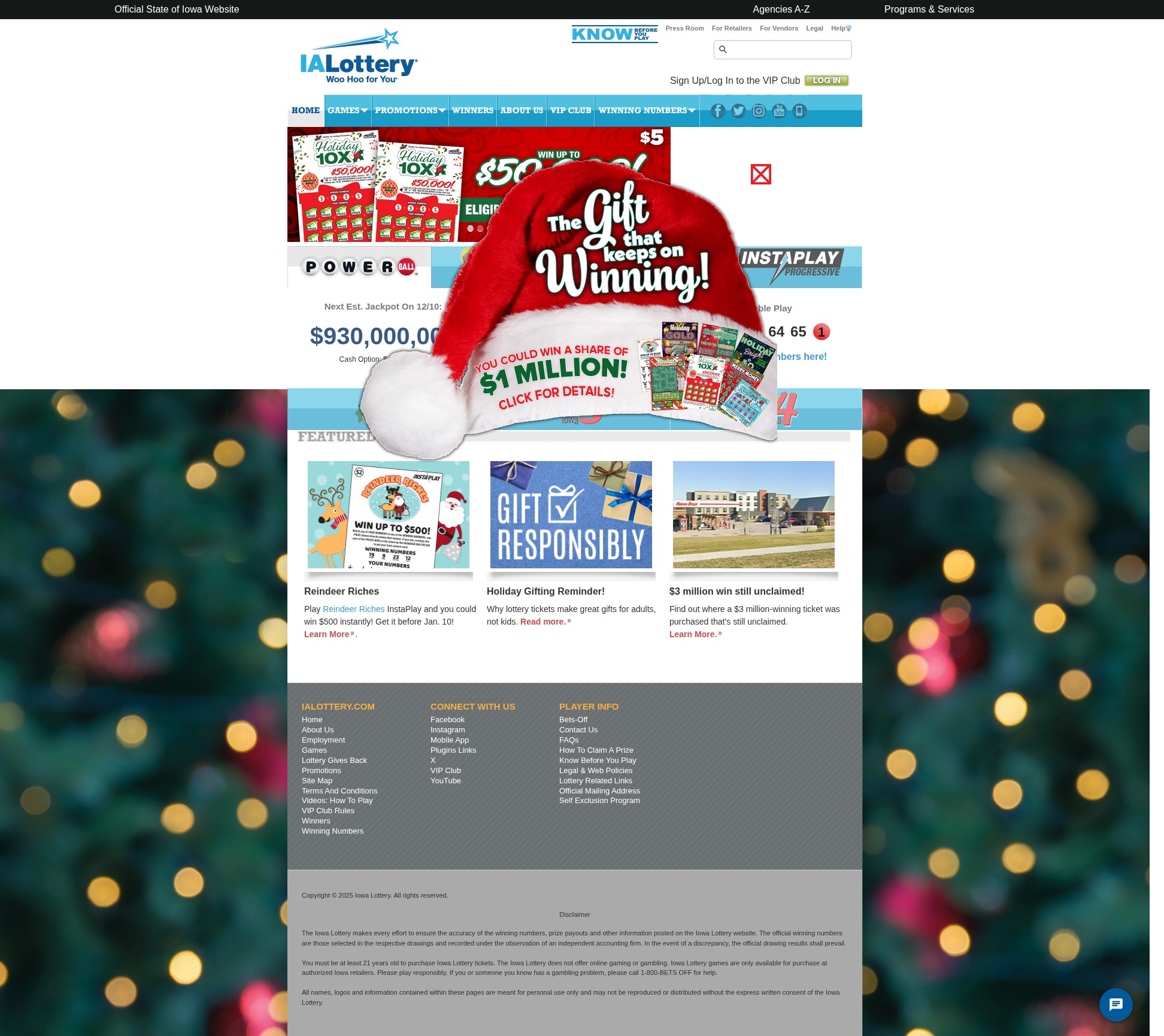 Screenshot of ialottery.com