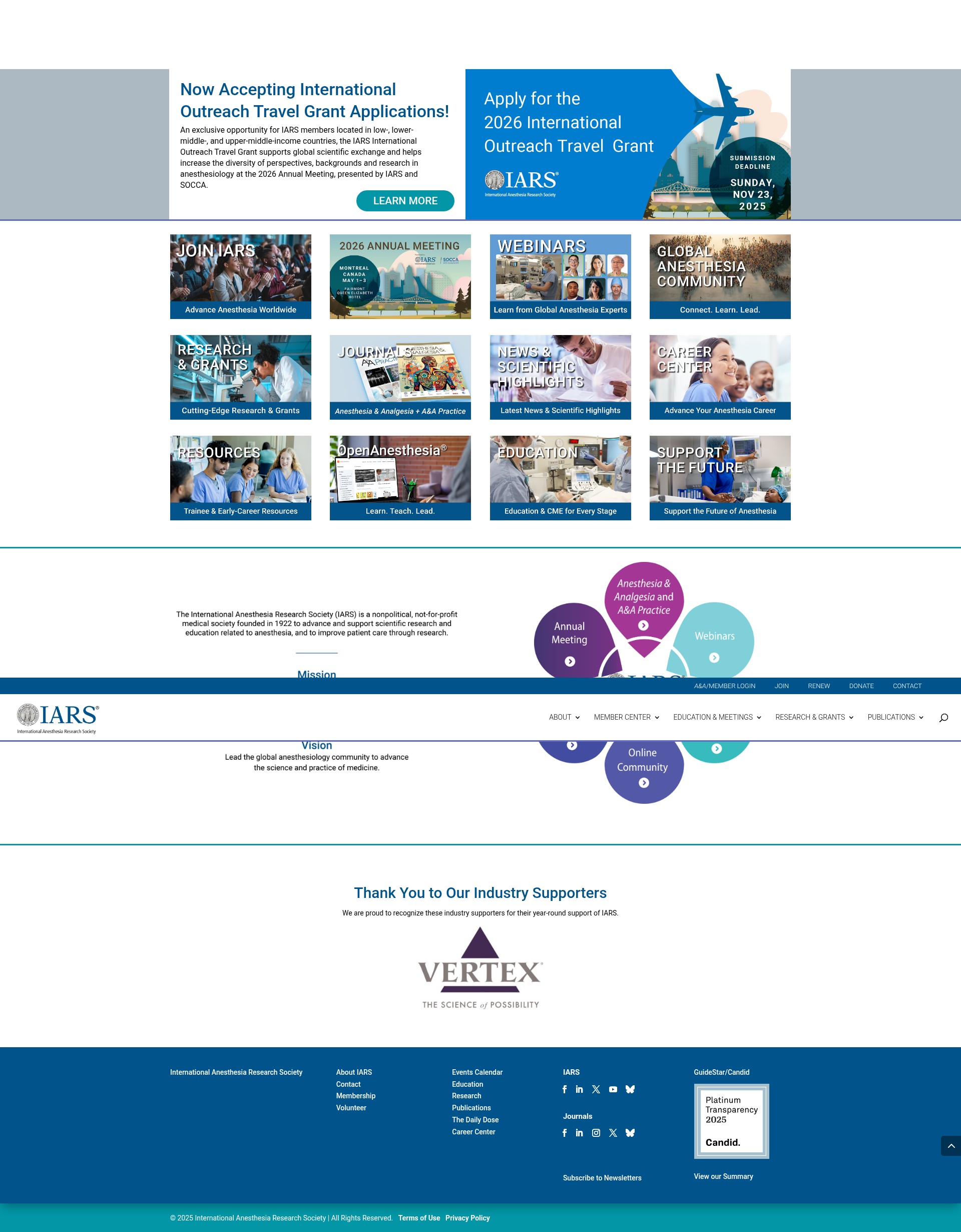 Screenshot of iars.org