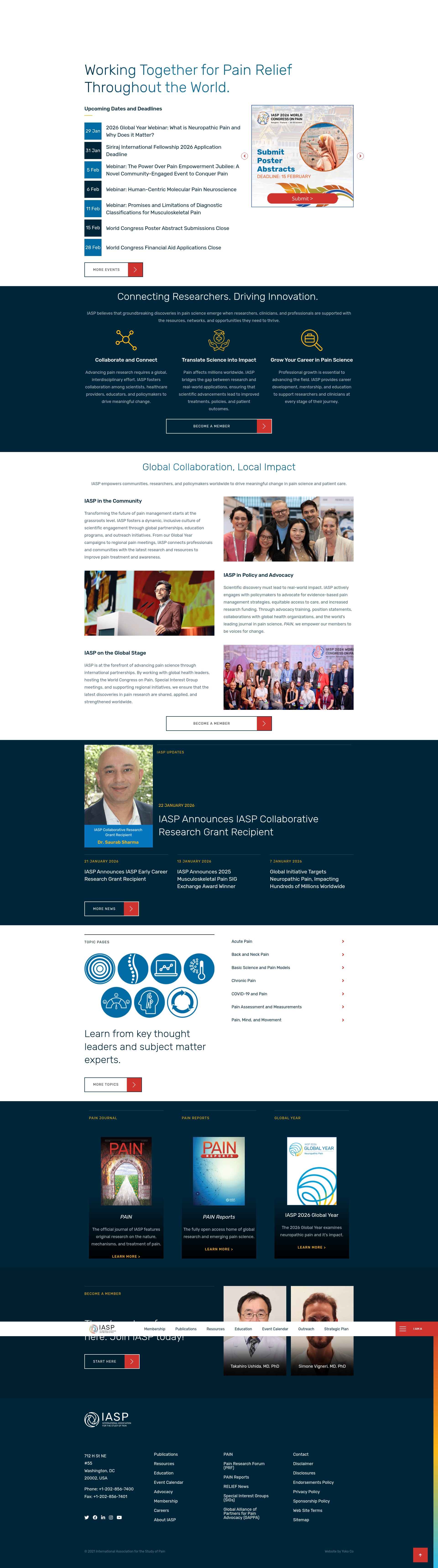 Screenshot of iasp-pain.org