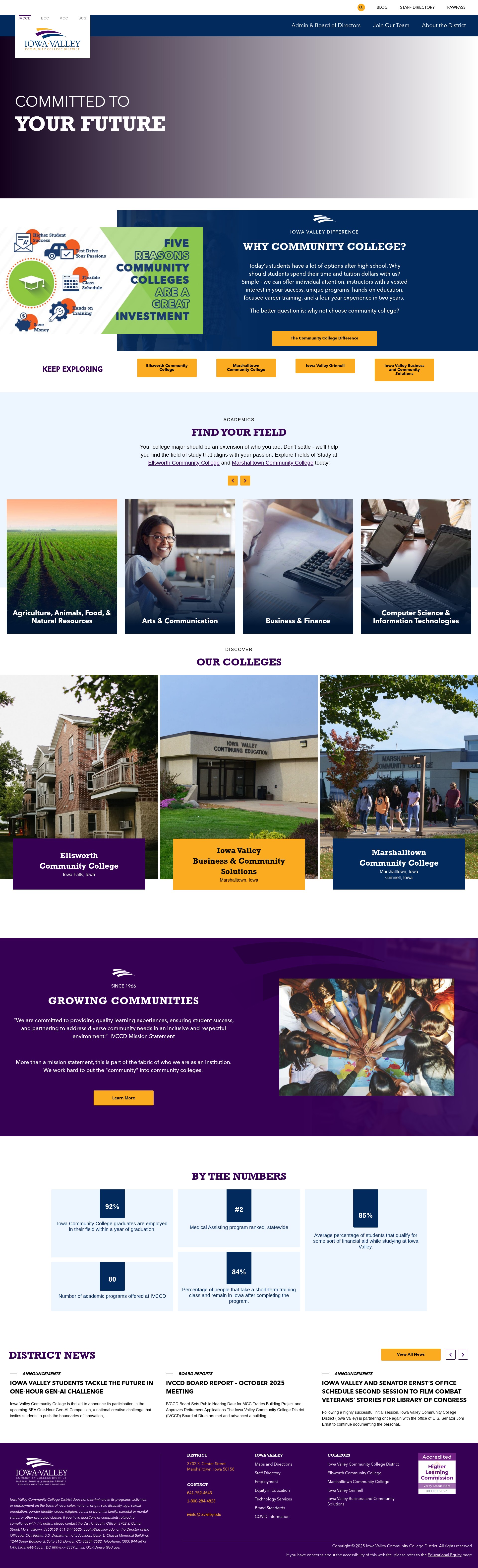 Screenshot of iavalley.edu