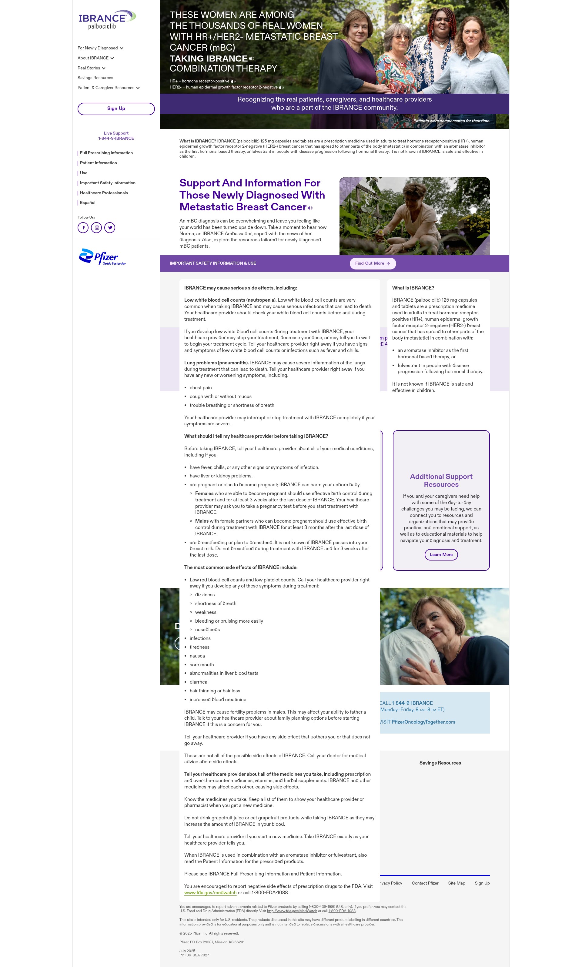 Screenshot of ibrance.com