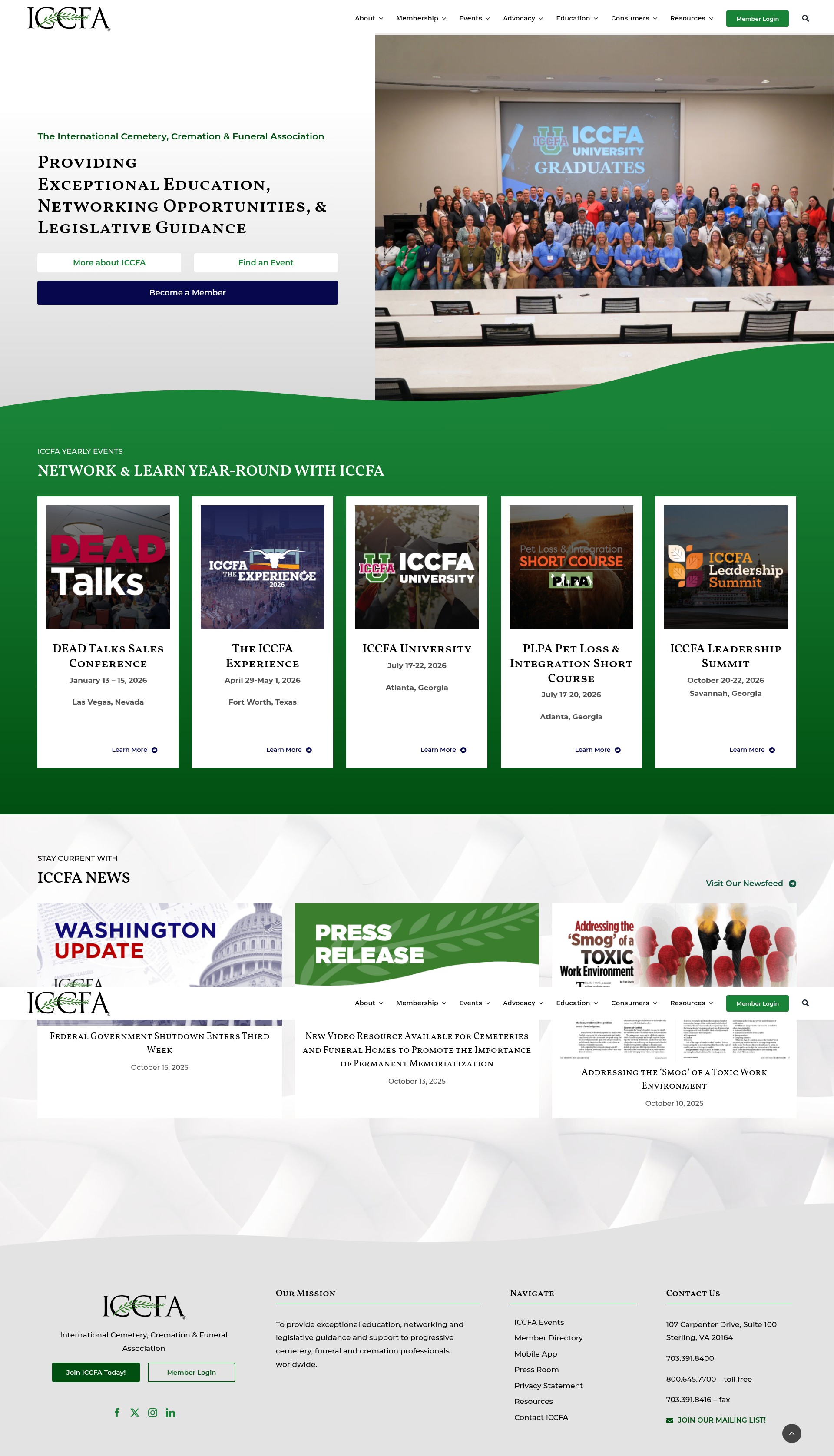 Screenshot of iccfa.com