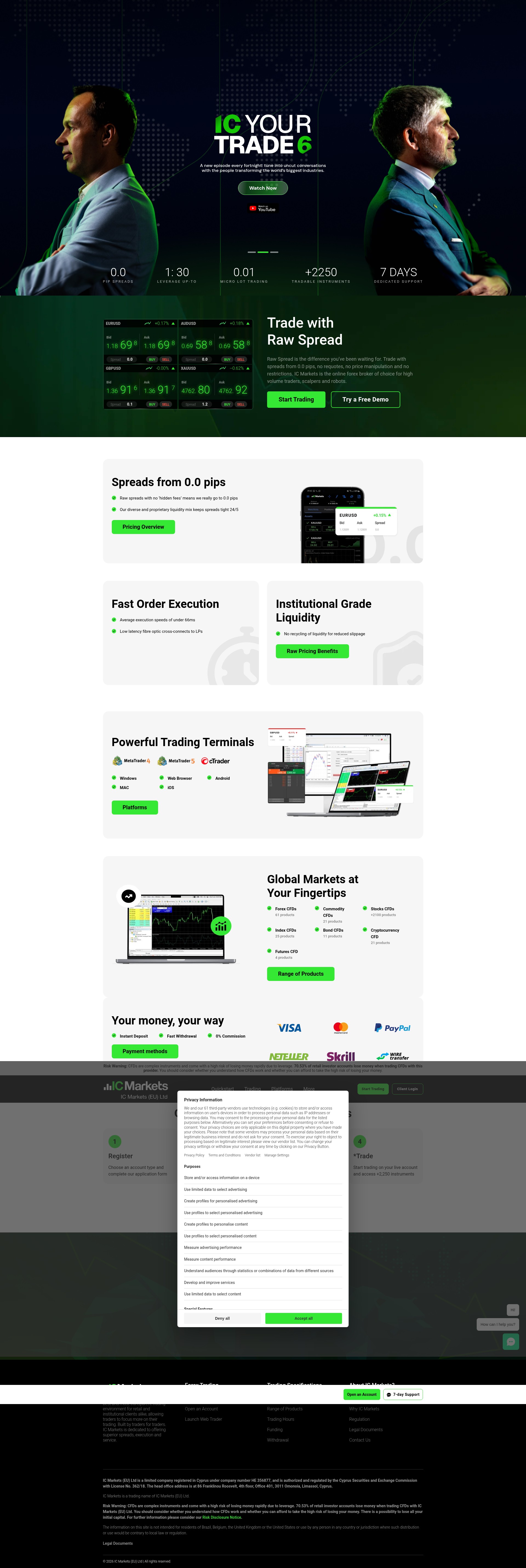 Screenshot of icmarkets.eu