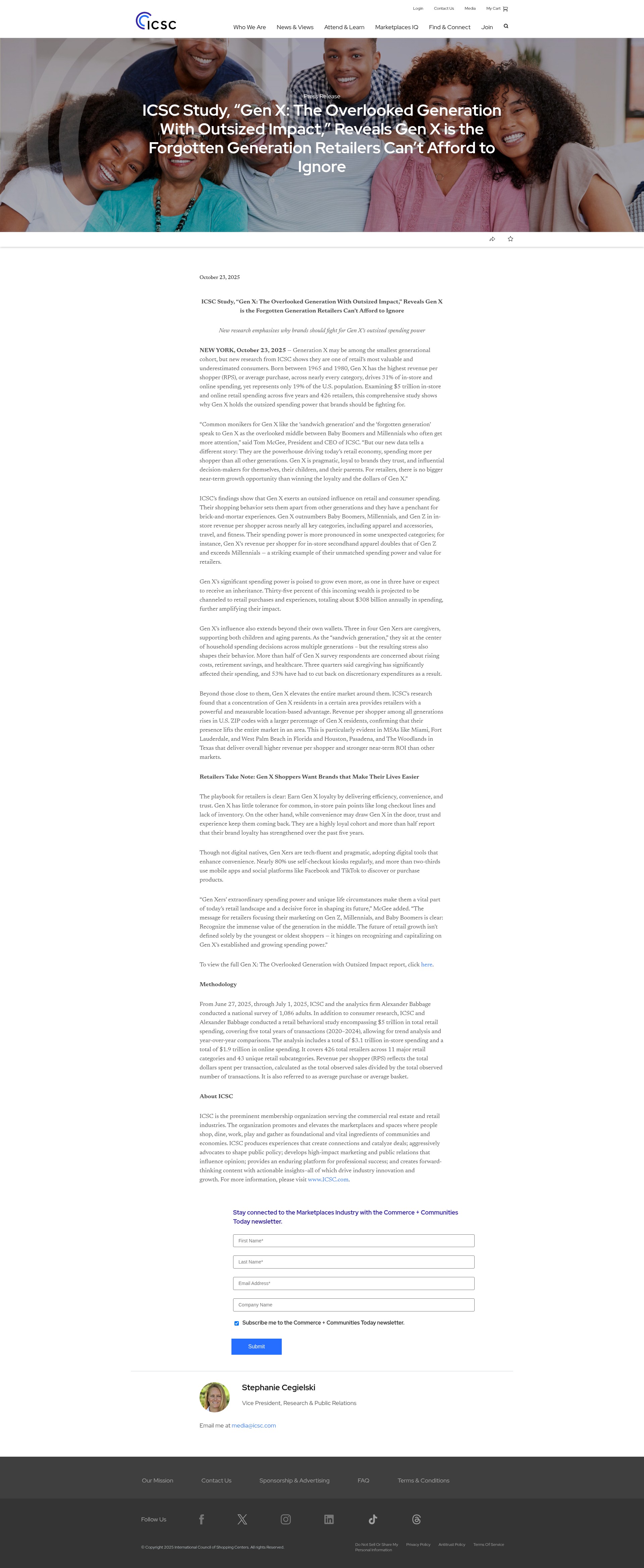 Screenshot of icsc.com