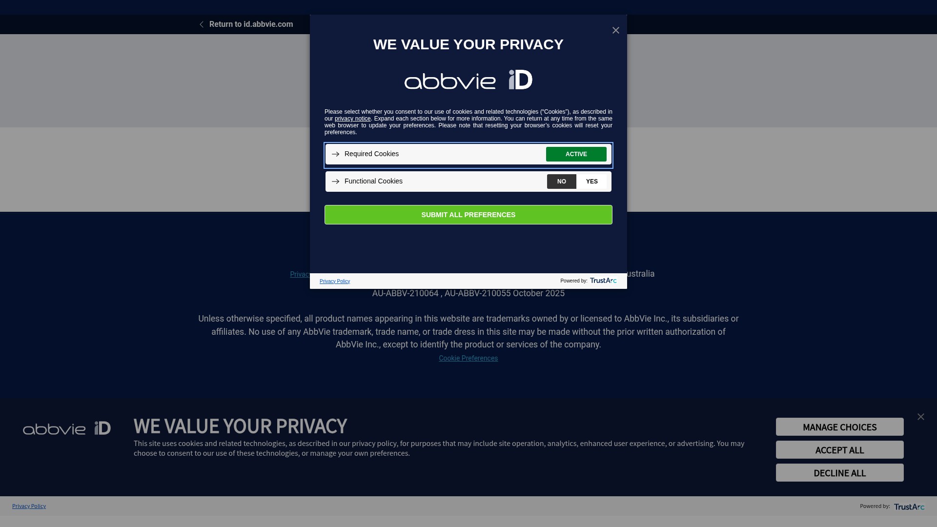 Screenshot of id.abbvie.com
