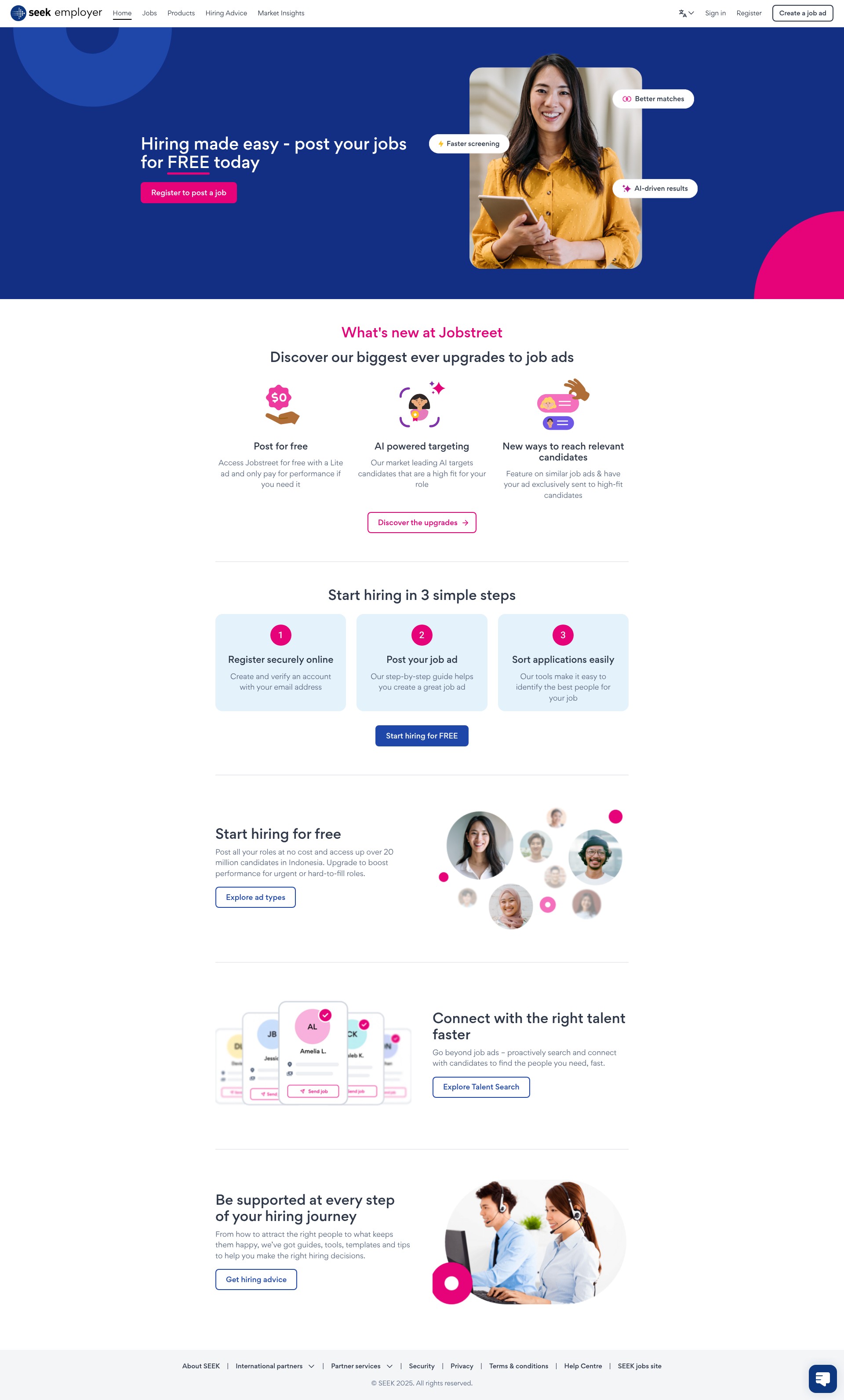 Screenshot of id.employer.seek.com