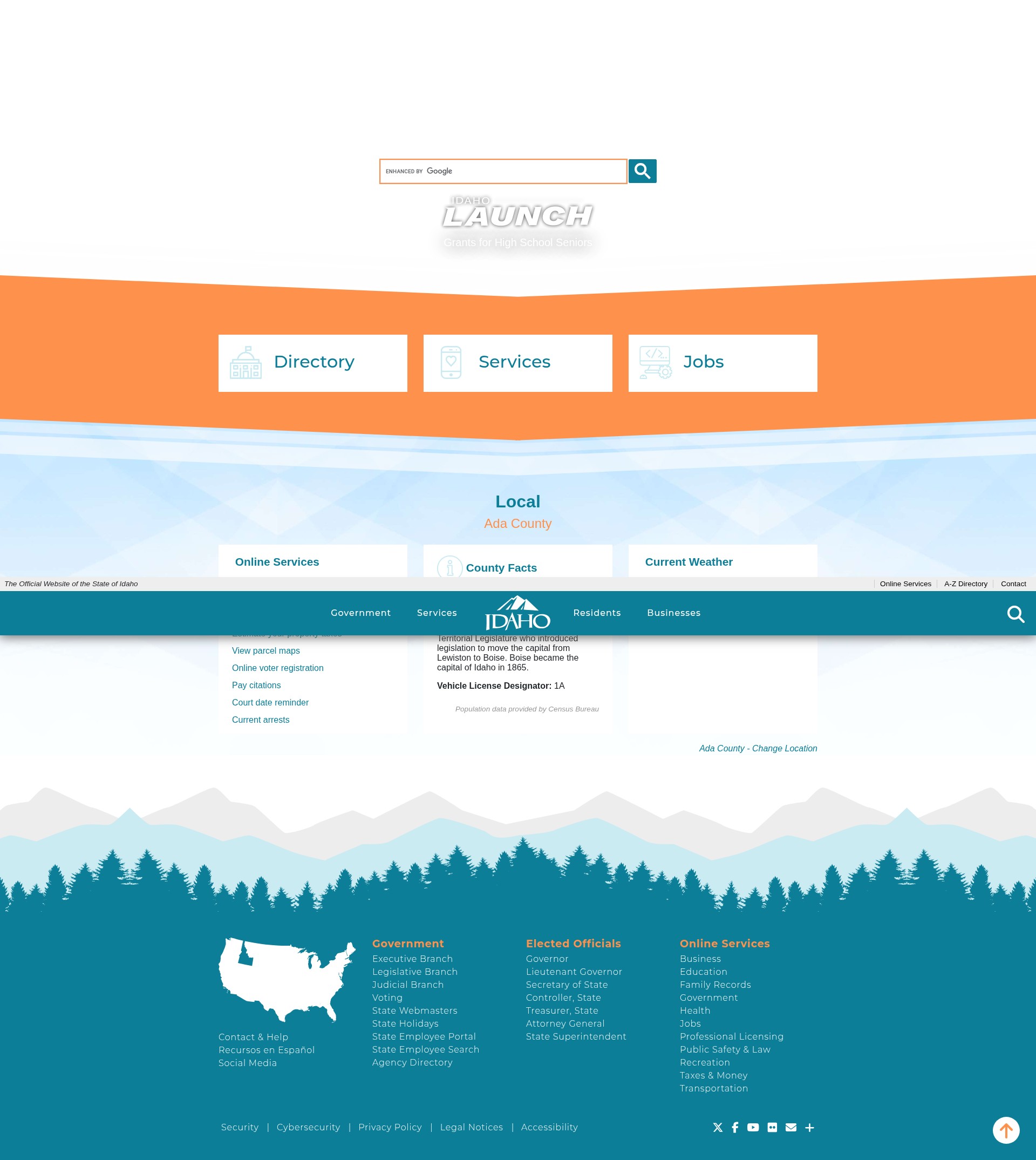 Screenshot of idaho.gov