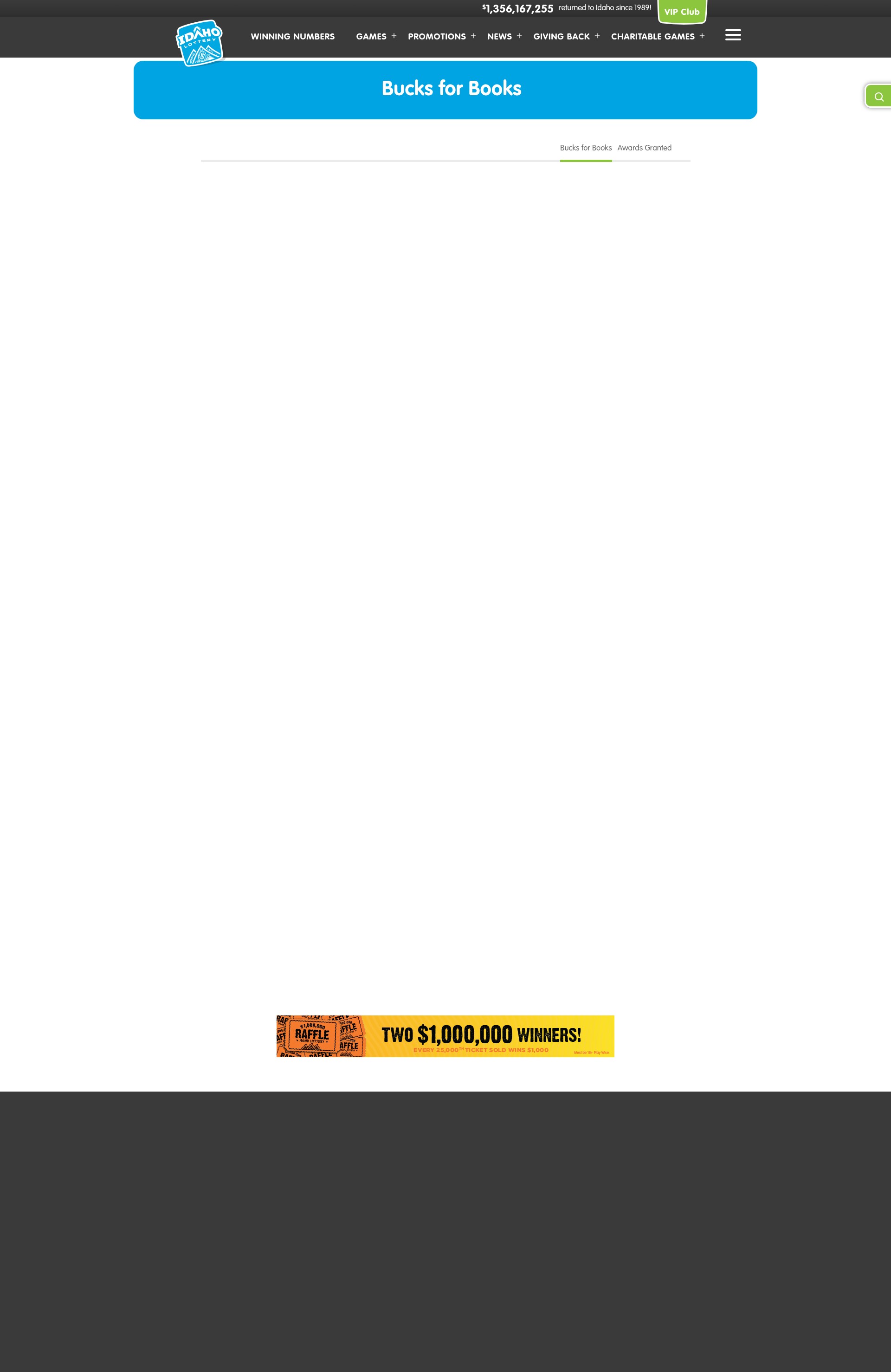 Screenshot of idaholottery.com
