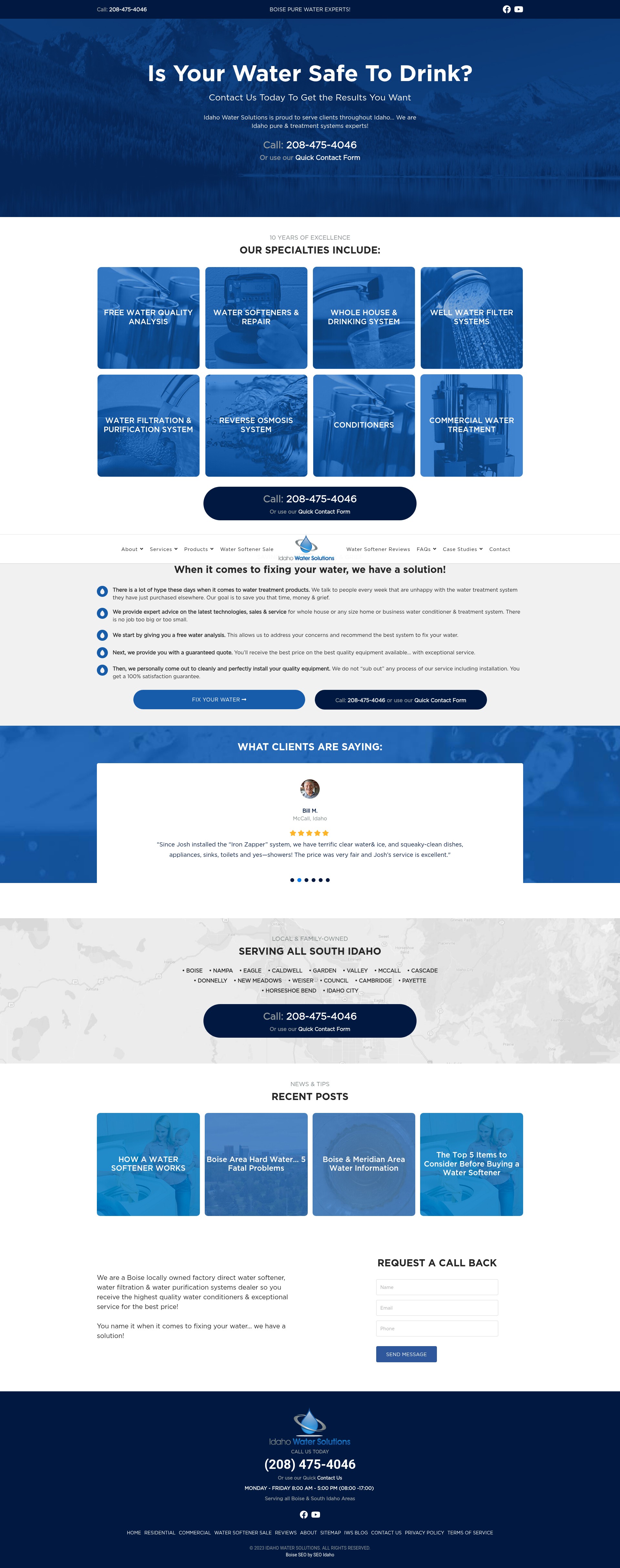 Screenshot of idahowatersolutions.com