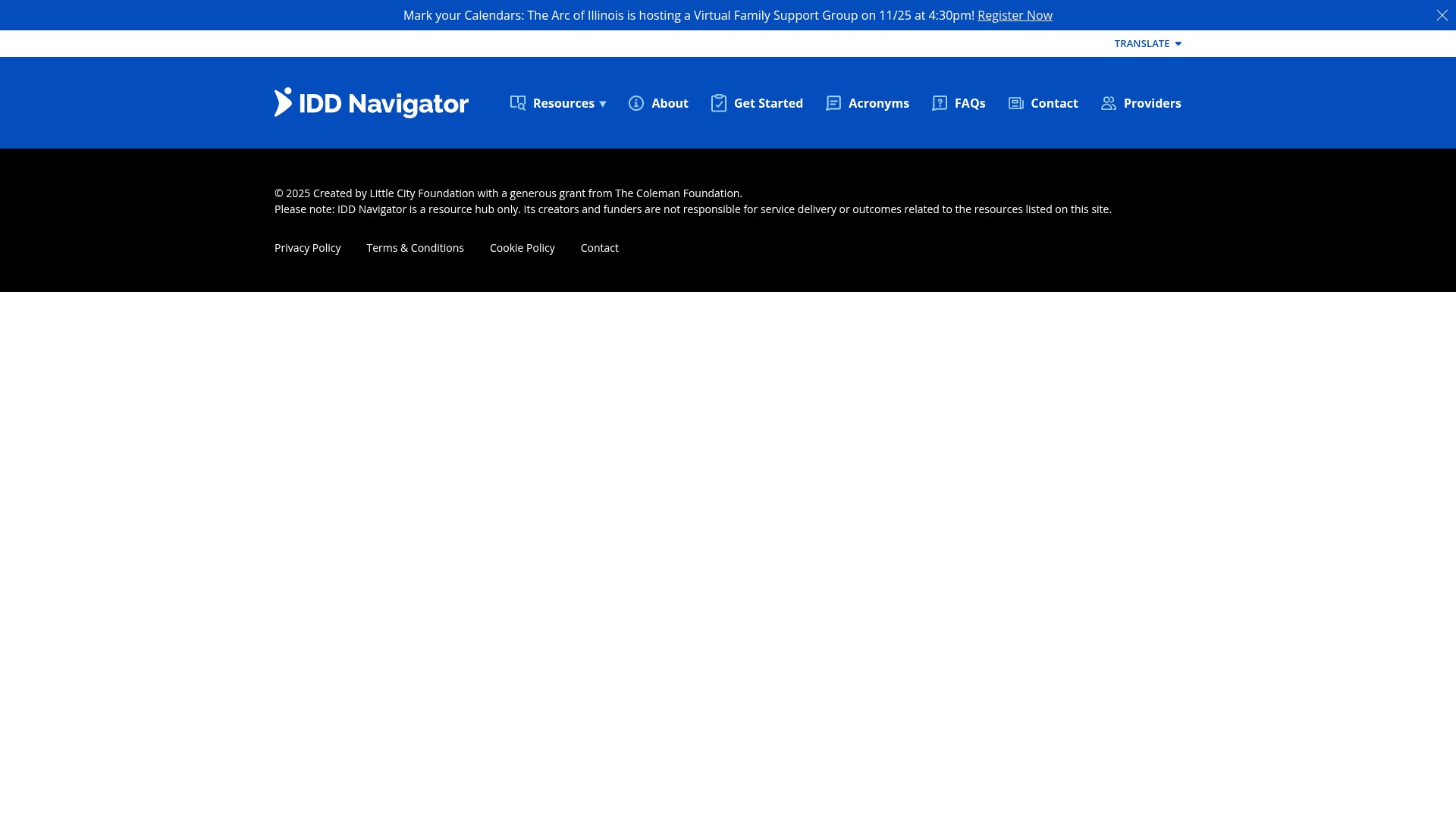 Screenshot of iddnavigator.org