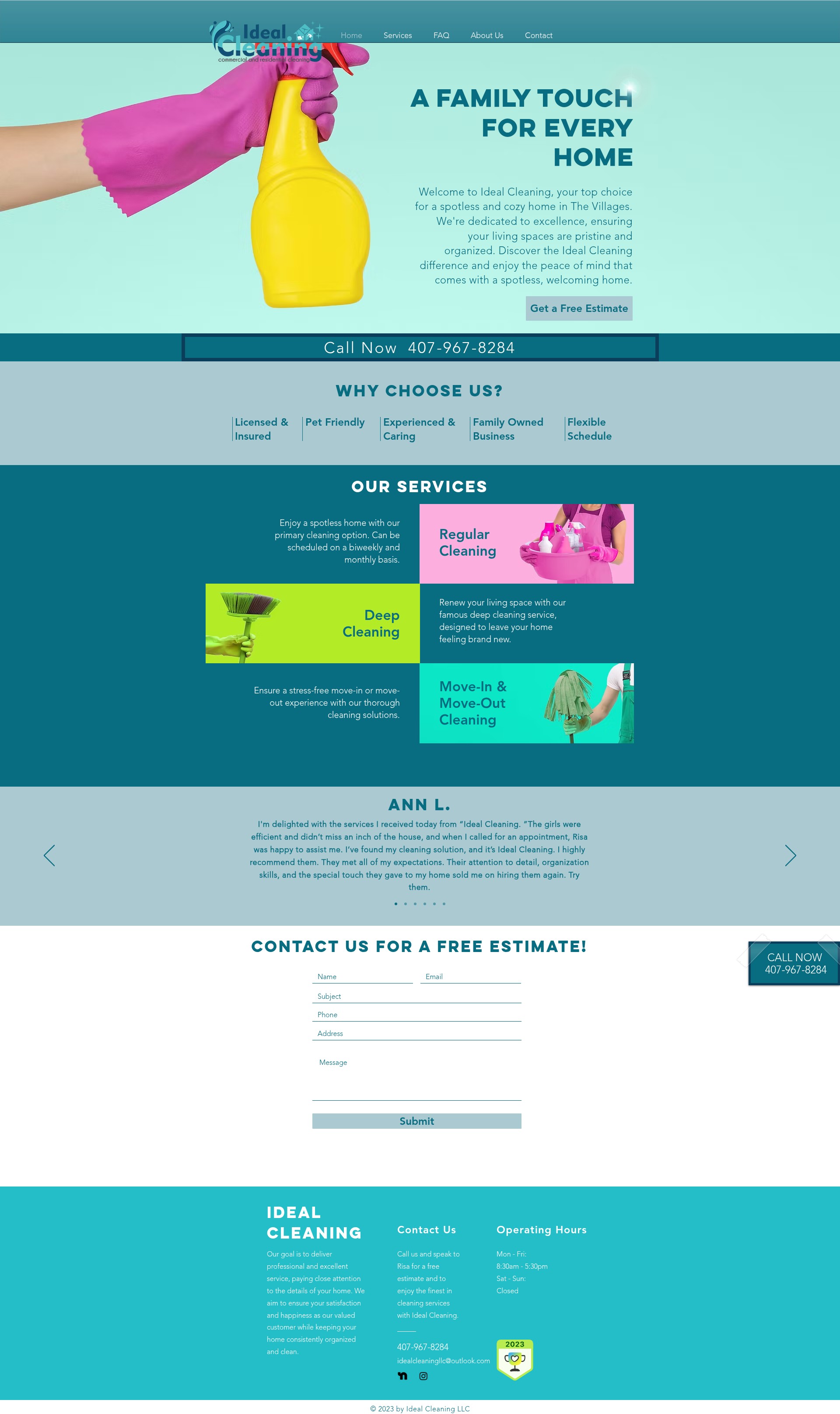 Screenshot of idealcleaningfl.com