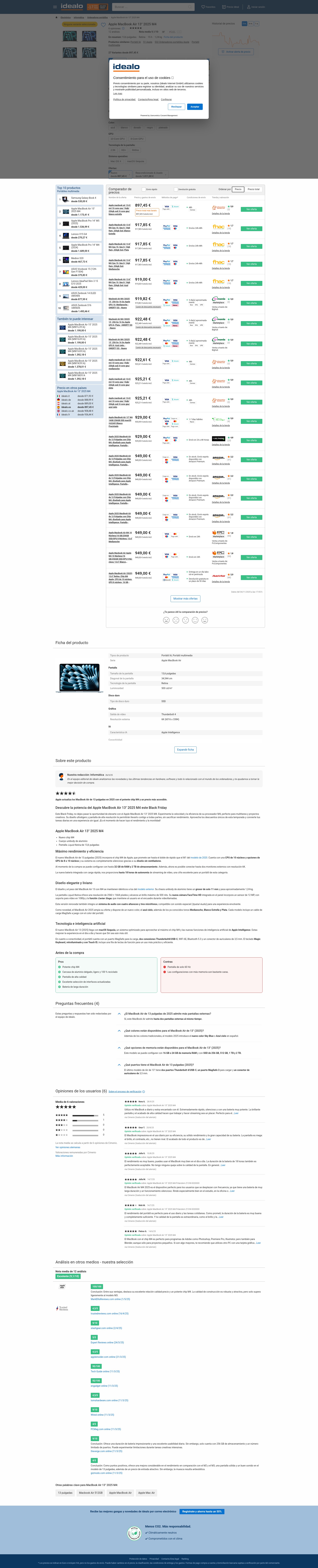 Screenshot of idealo.es