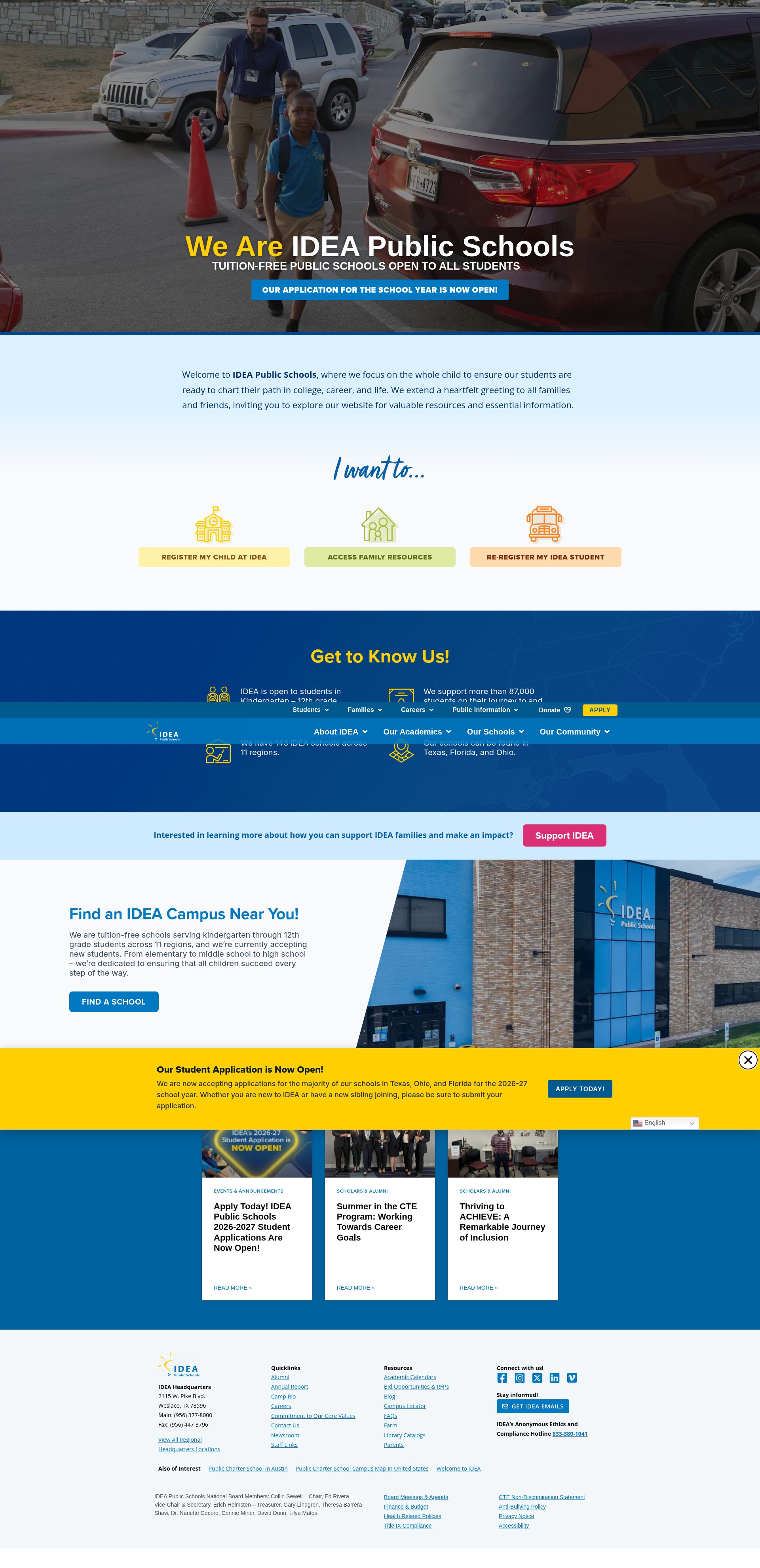 Screenshot of ideapublicschools.org