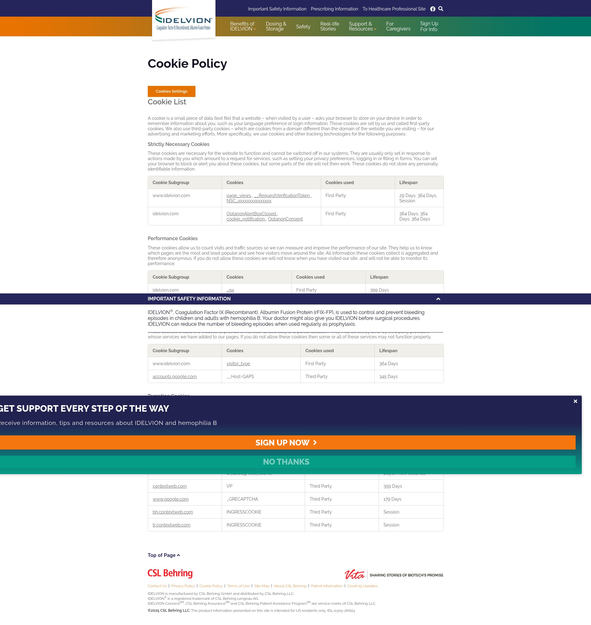 Screenshot of idelvion.com