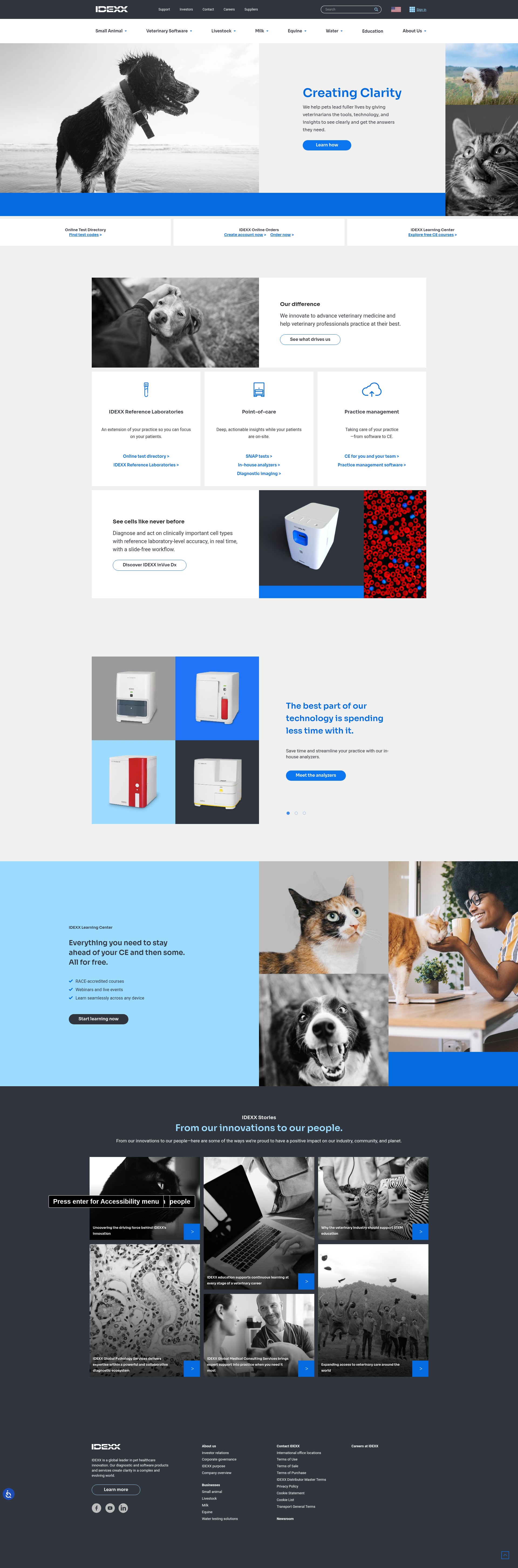 Screenshot of idexx.com