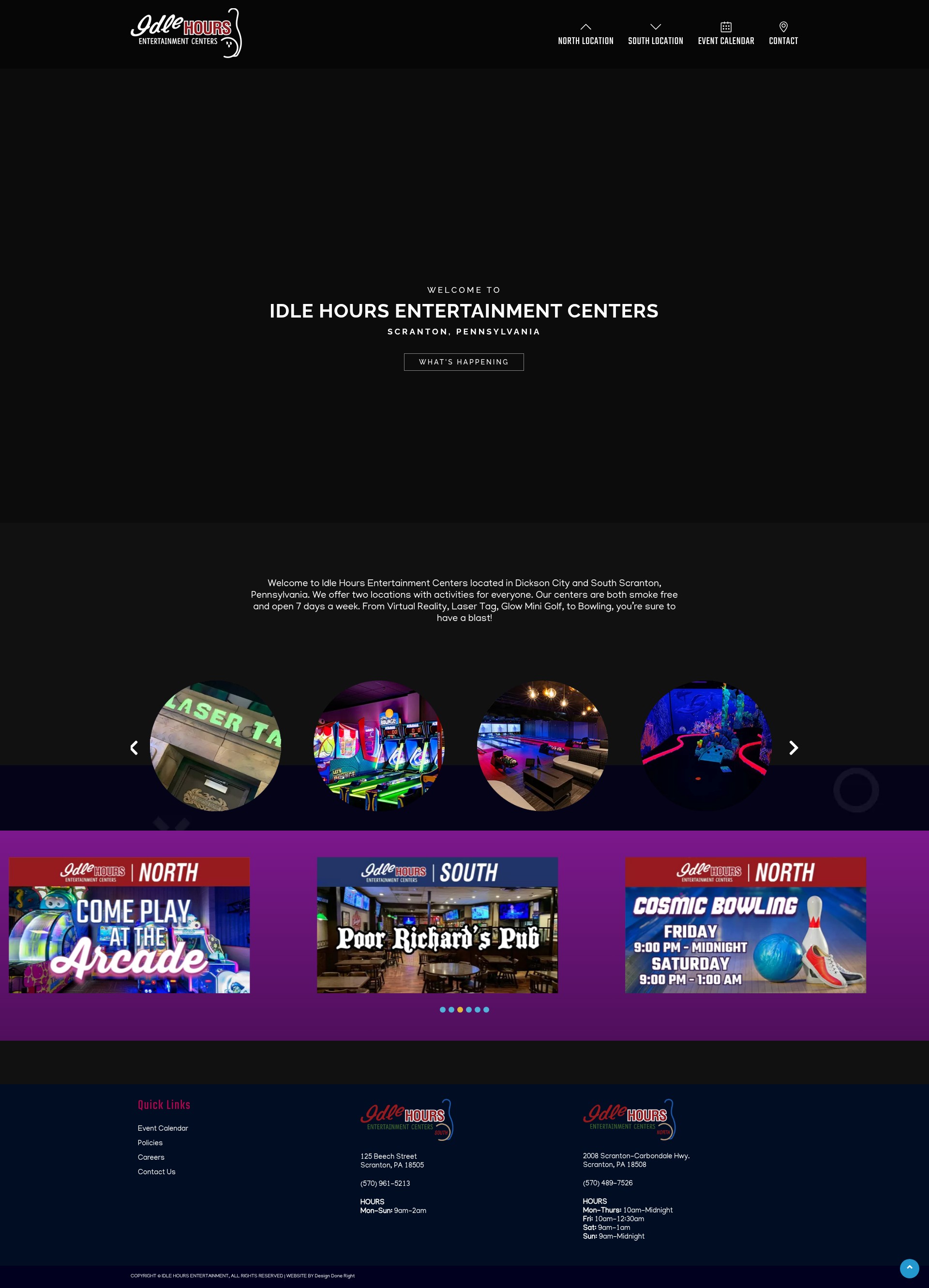 Screenshot of idlehoursentertainment.com
