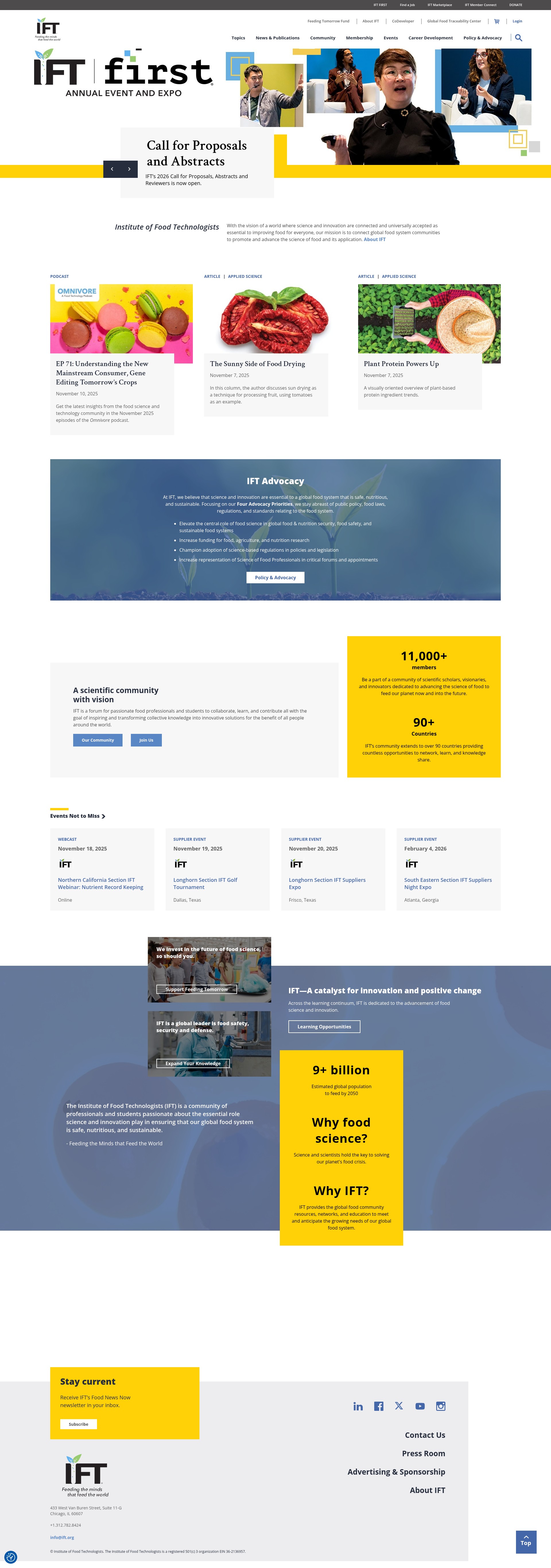 Screenshot of ift.org
