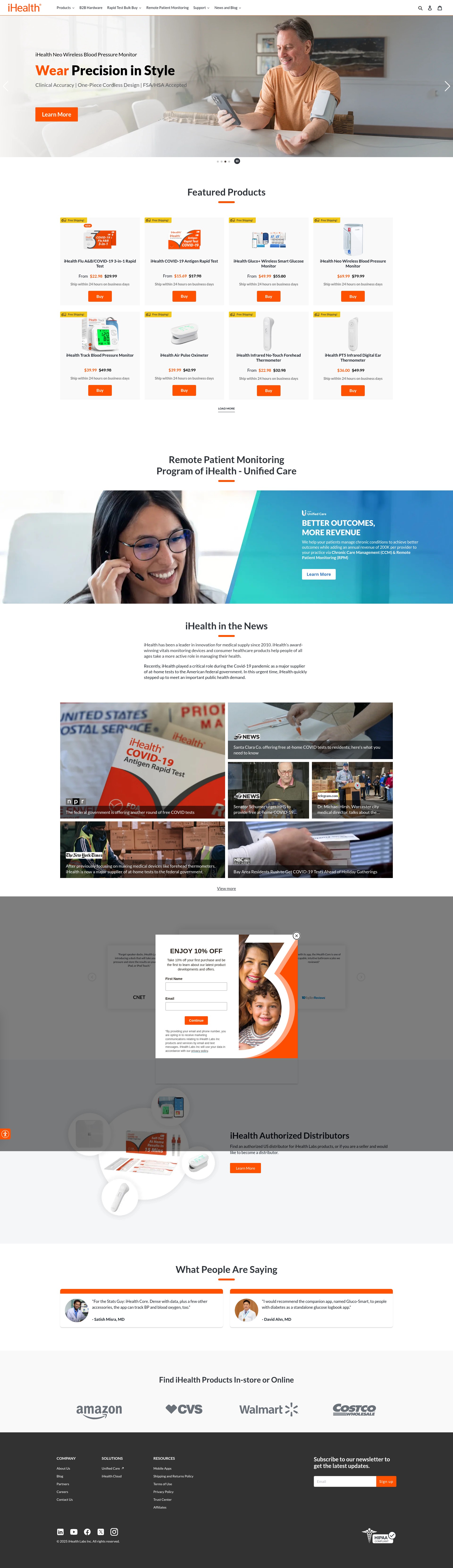 Screenshot of ihealthlabs.com
