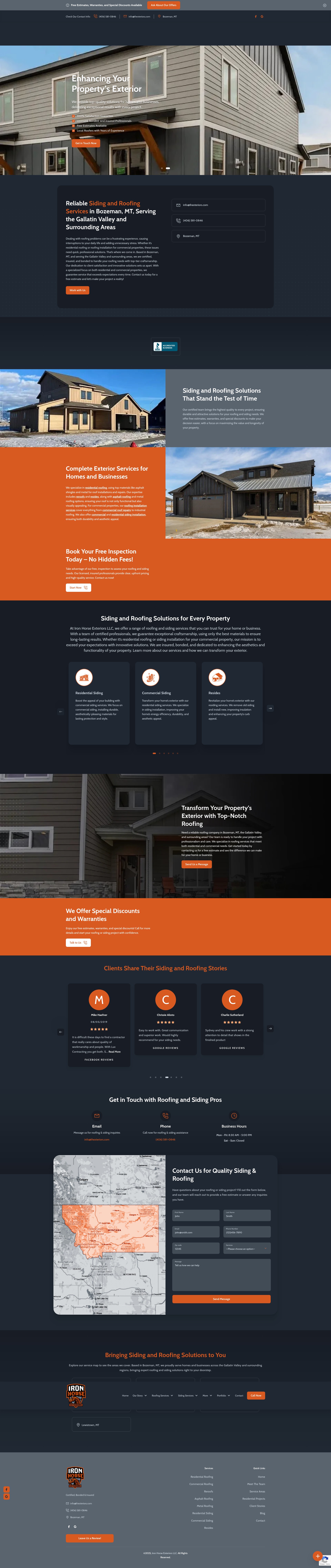 Screenshot of ihexteriors.com