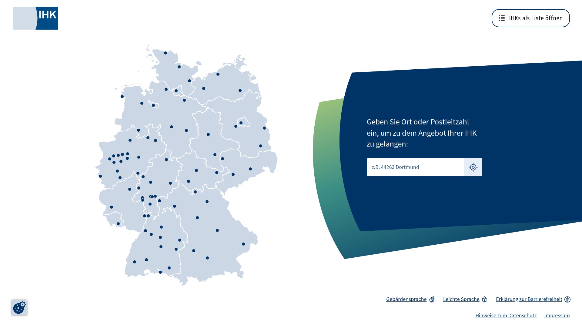 Screenshot of ihk.de