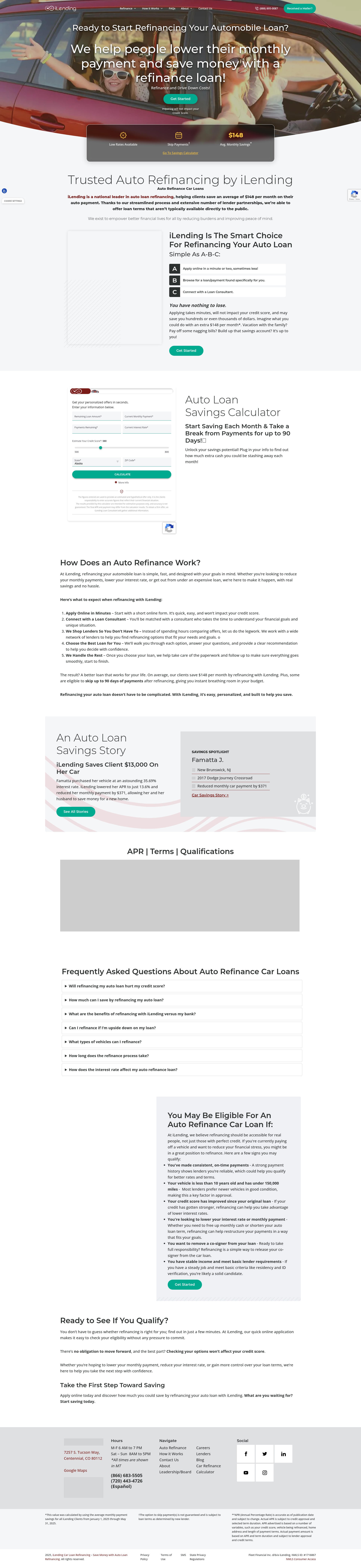 Screenshot of ilendingcarloanrefinancing.com