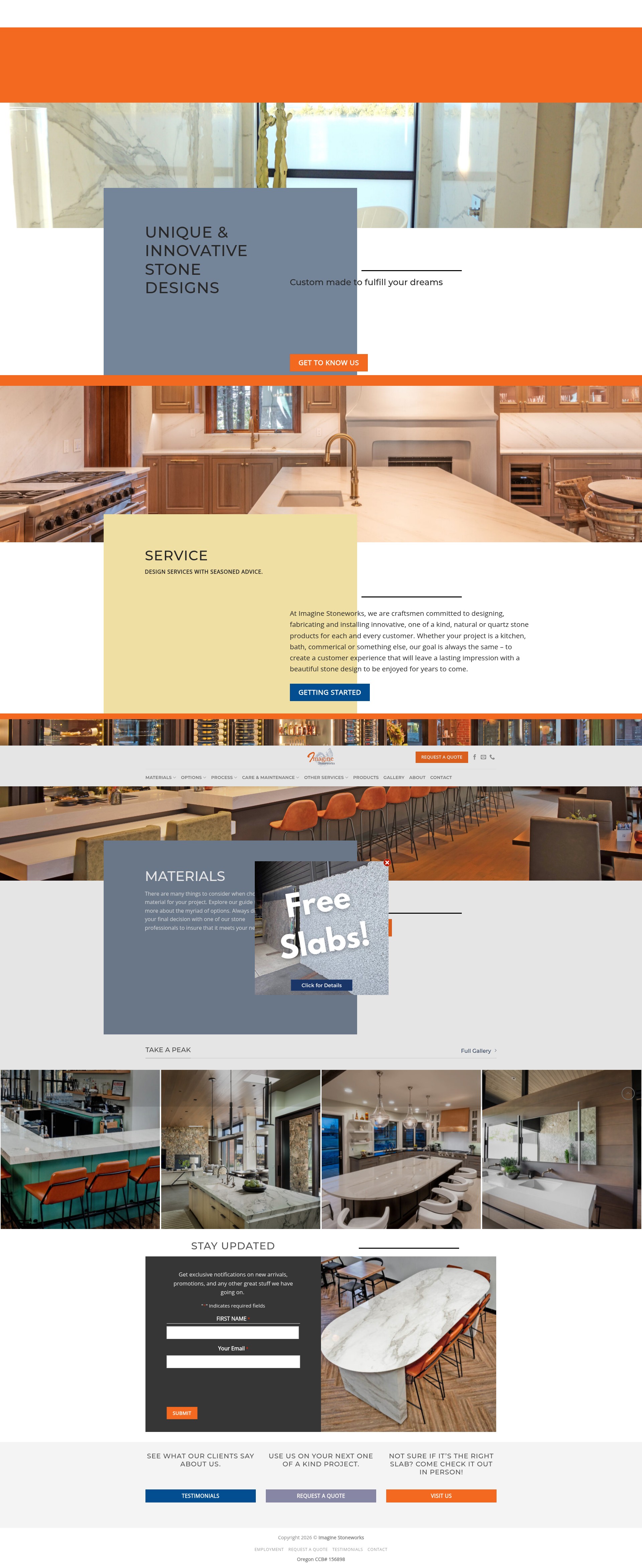 Screenshot of imaginestoneworks.com
