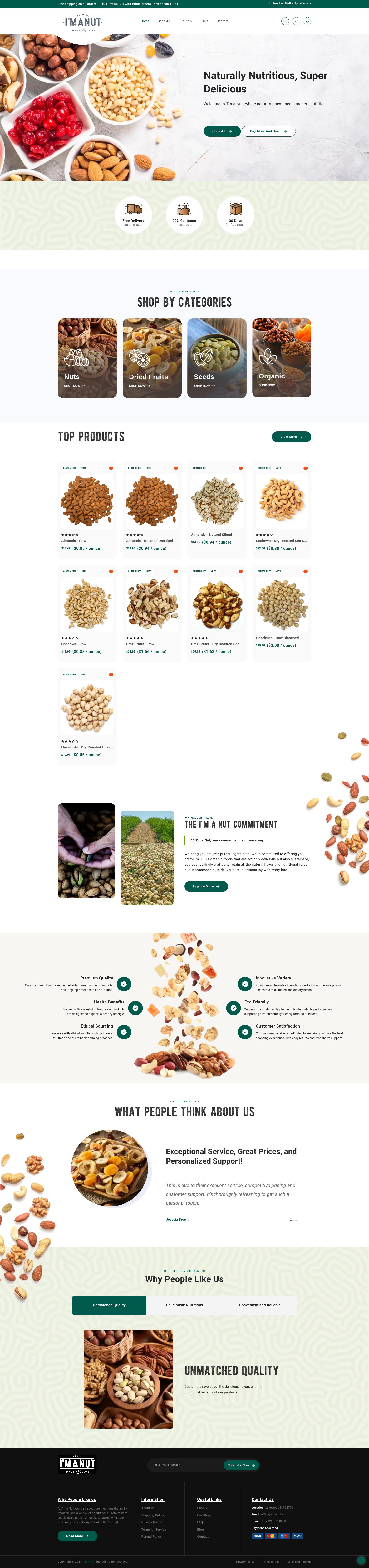 Screenshot of imanut.com