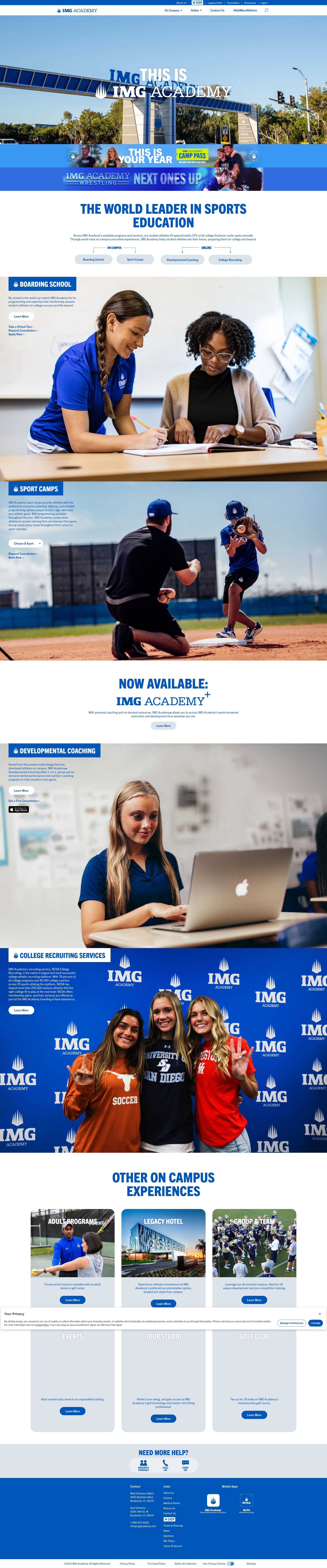 Screenshot of imgacademy.com