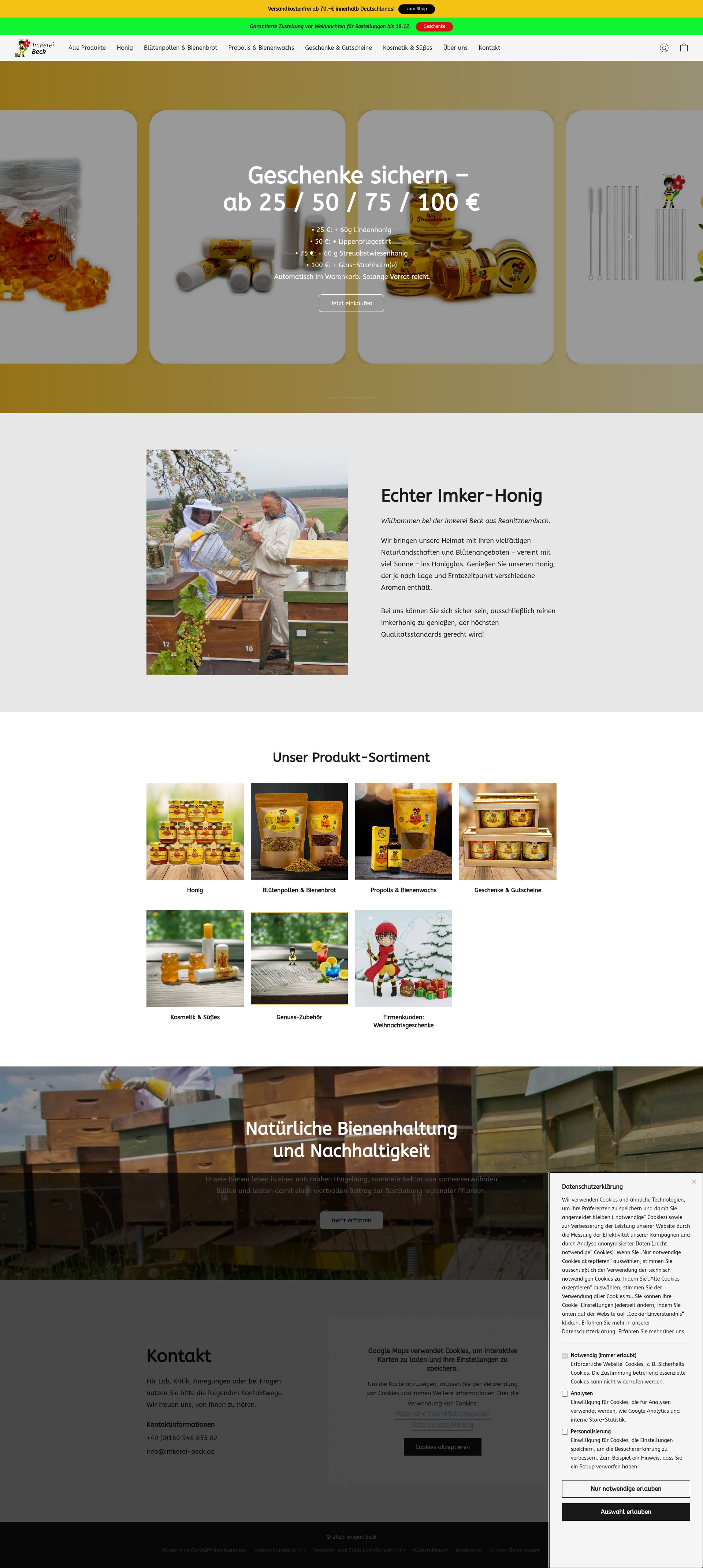 Screenshot of imkerei-beck.de