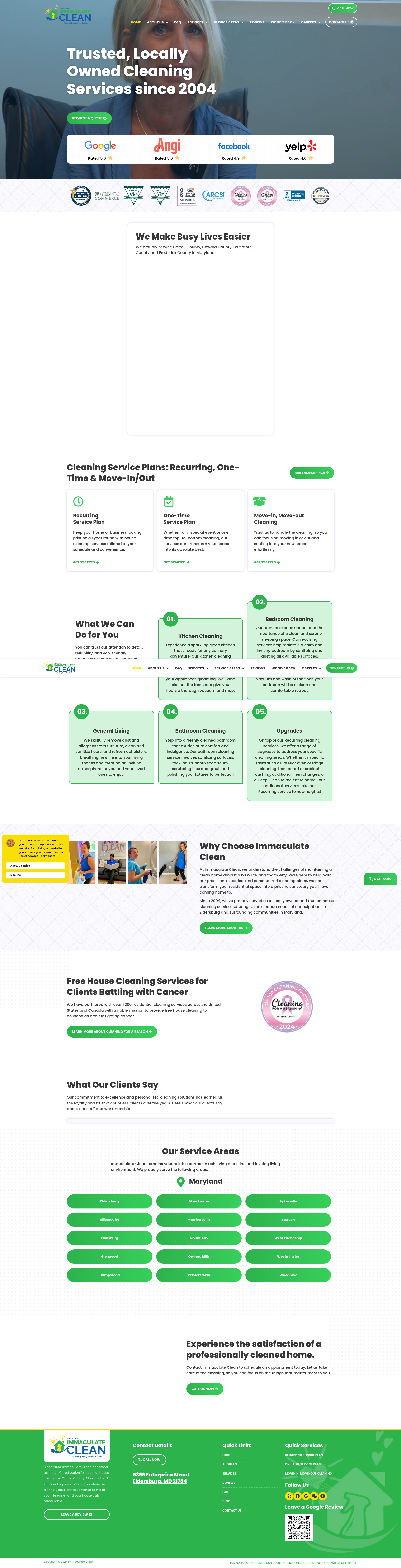 Screenshot of immaculateclean.com