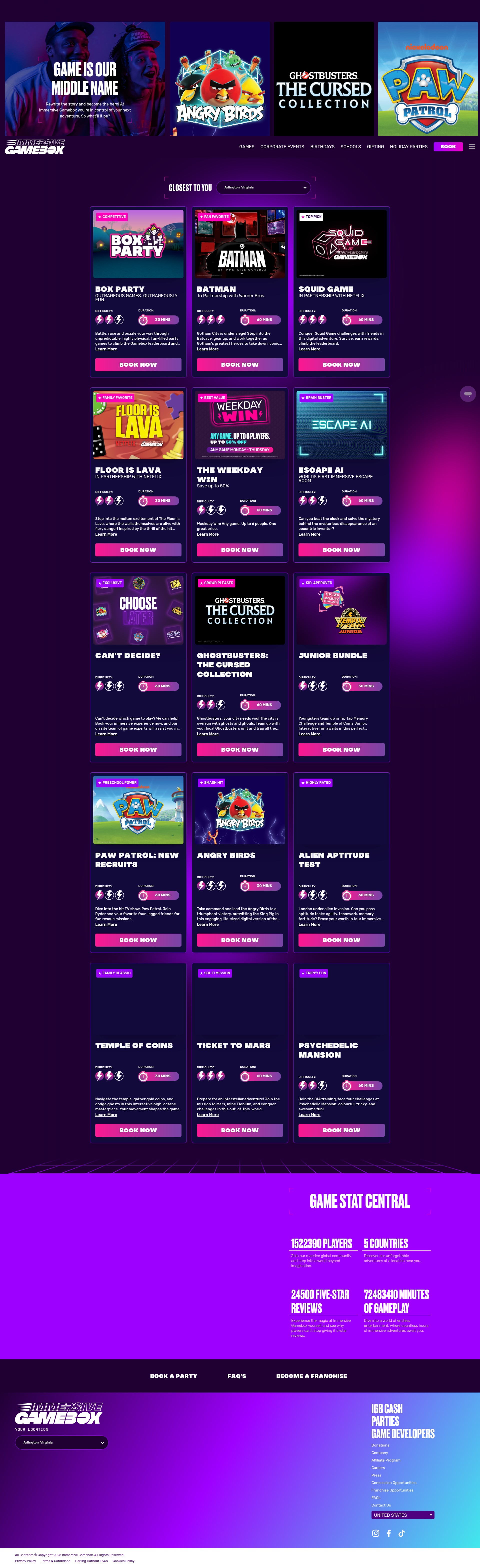 Screenshot of immersivegamebox.com