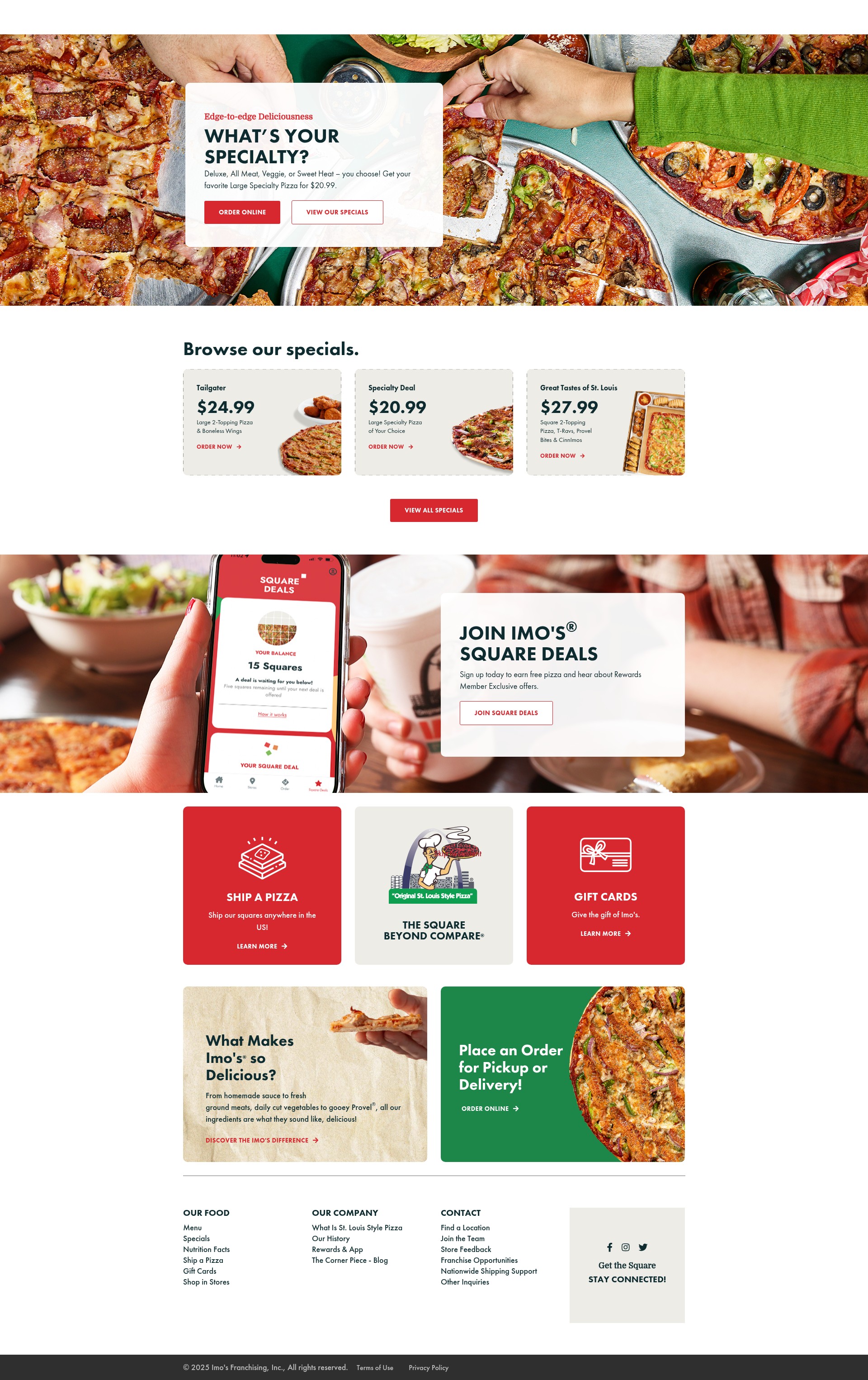 Screenshot of imospizza.com