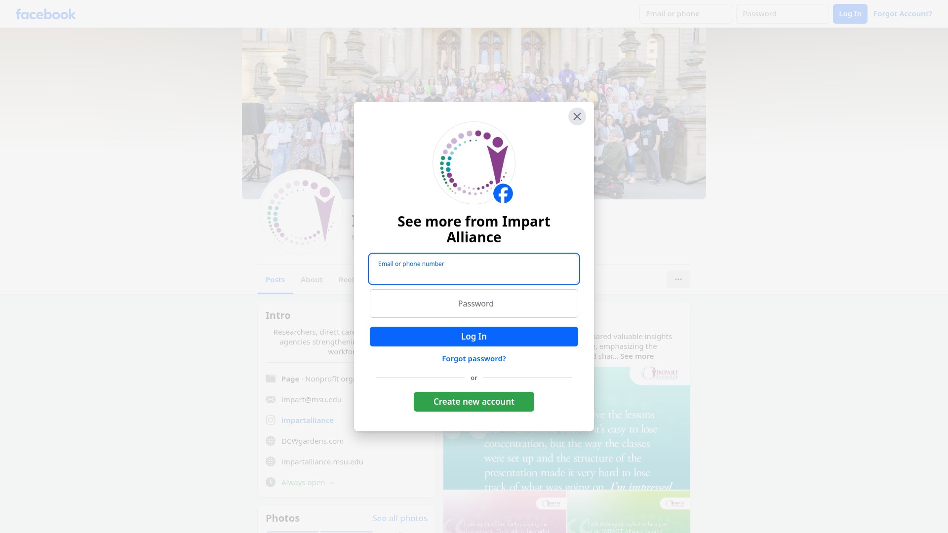 Screenshot of impartalliance.msu.edu