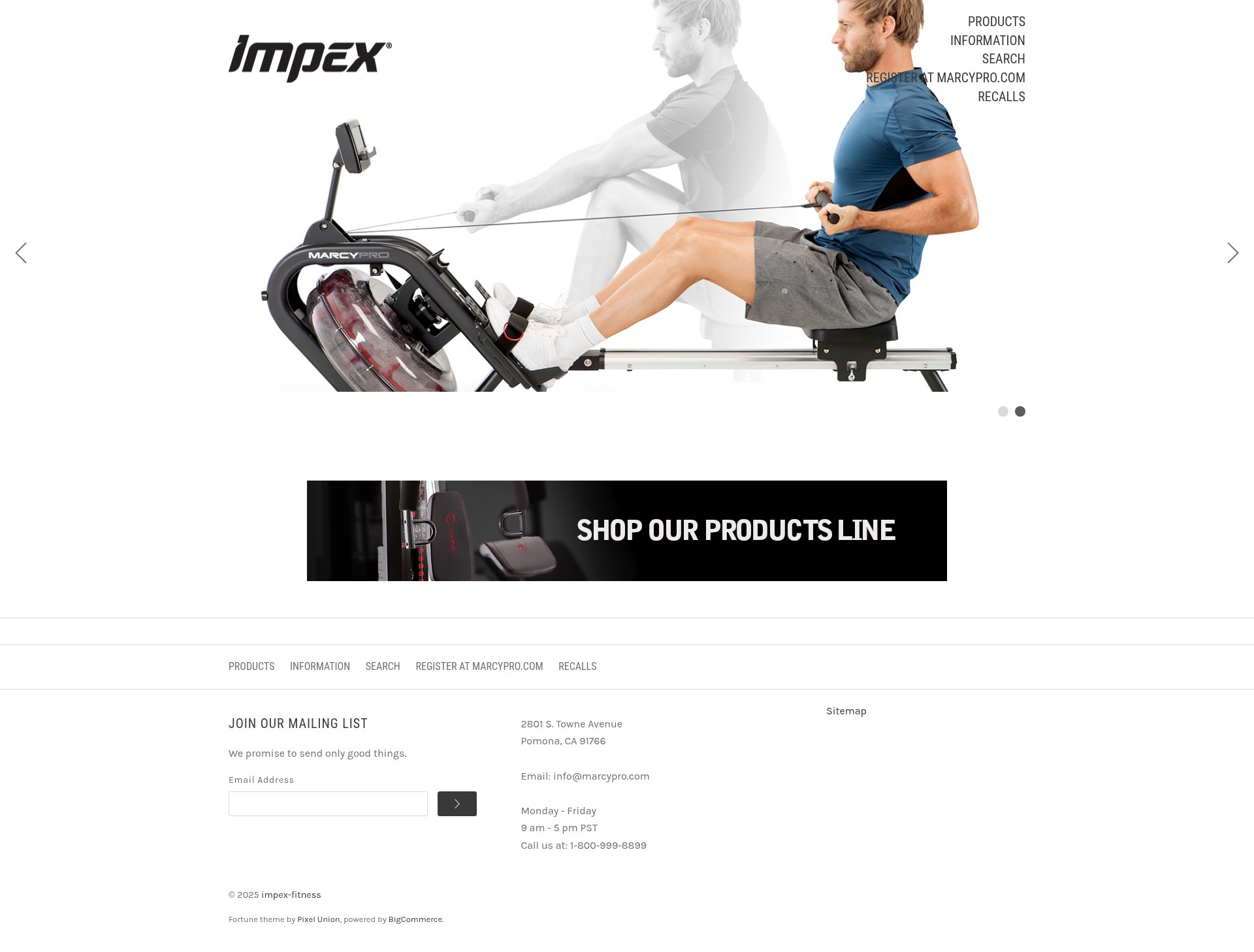 Screenshot of impex-fitness.com