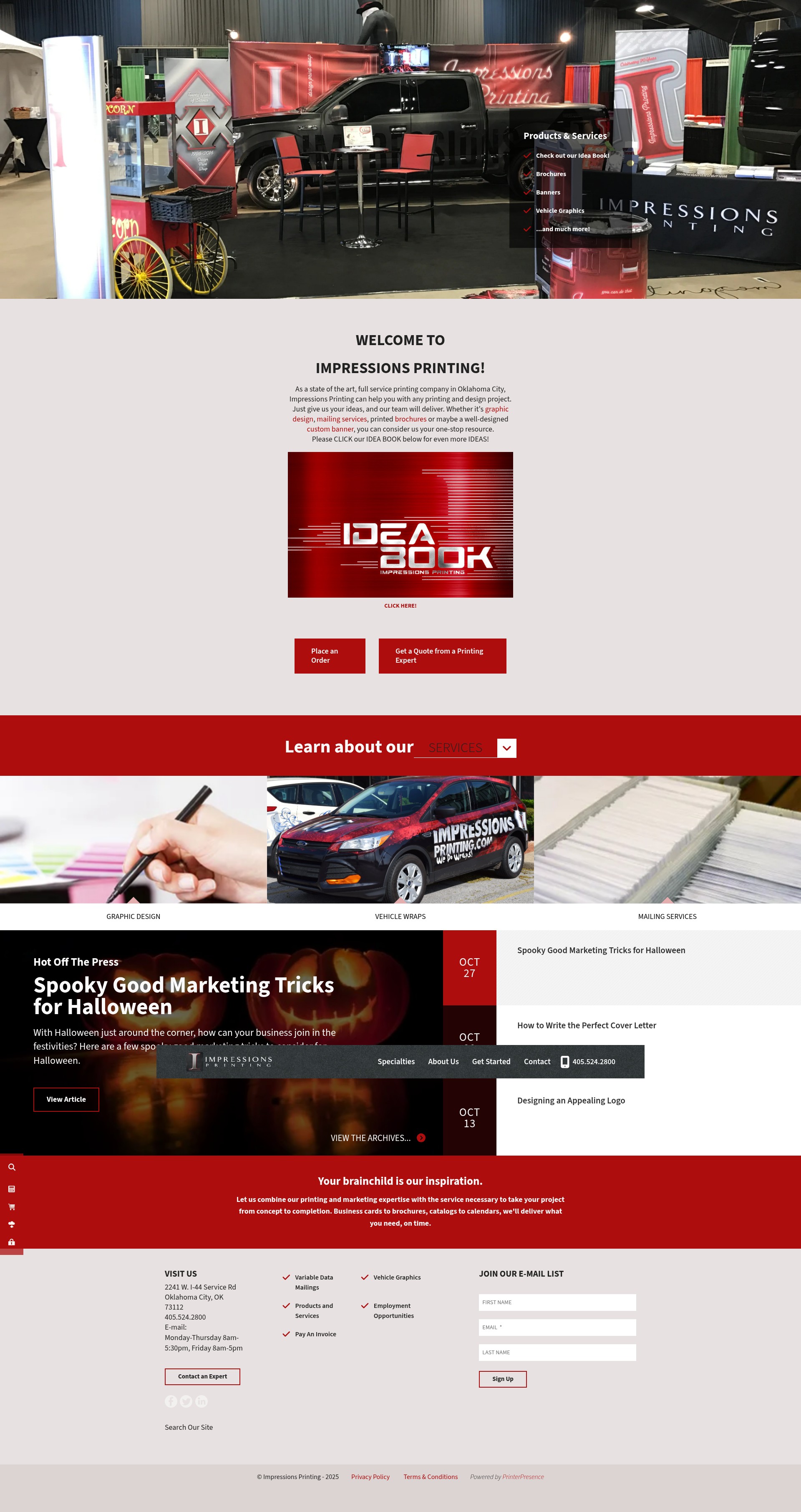 Screenshot of impressionsprinting.com