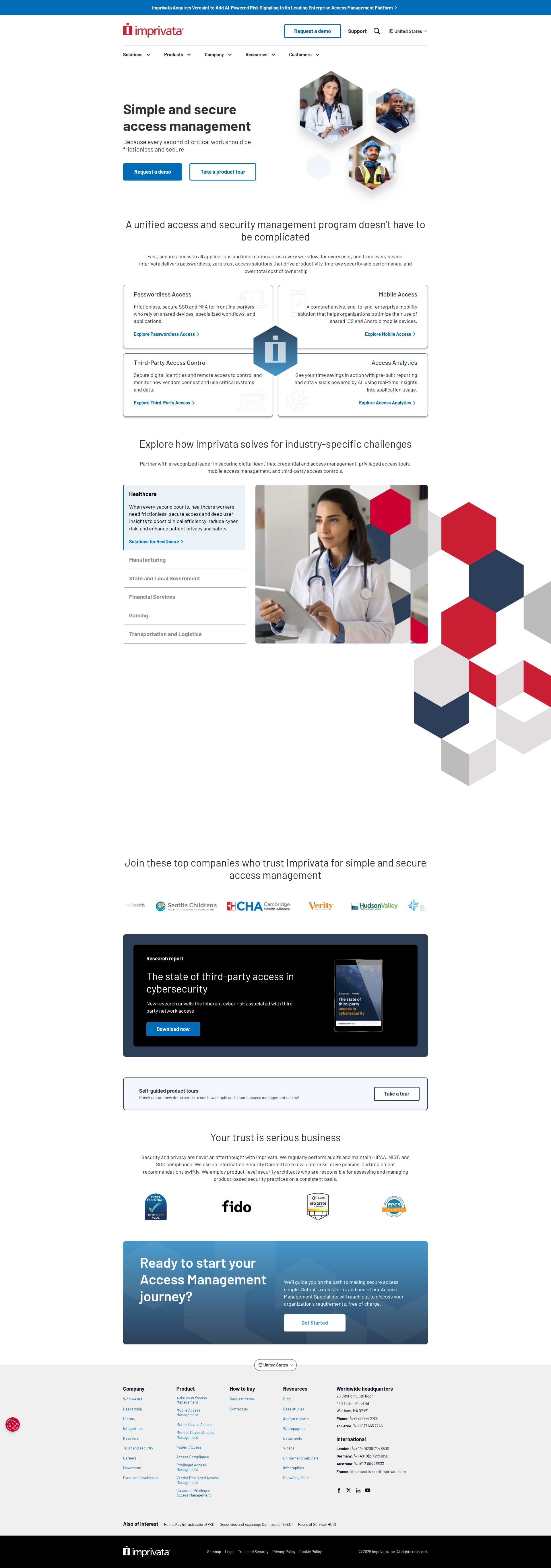 Screenshot of imprivata.com