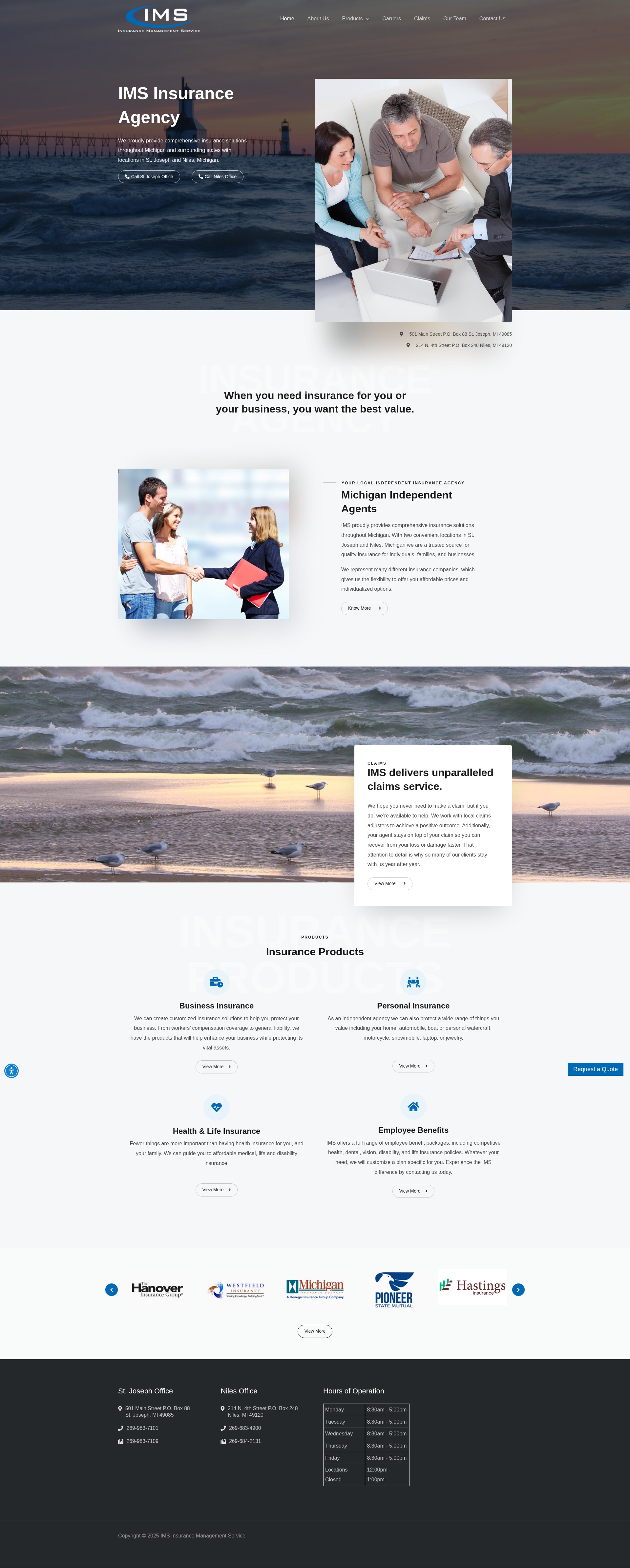 Screenshot of imsinsuranceagency.com