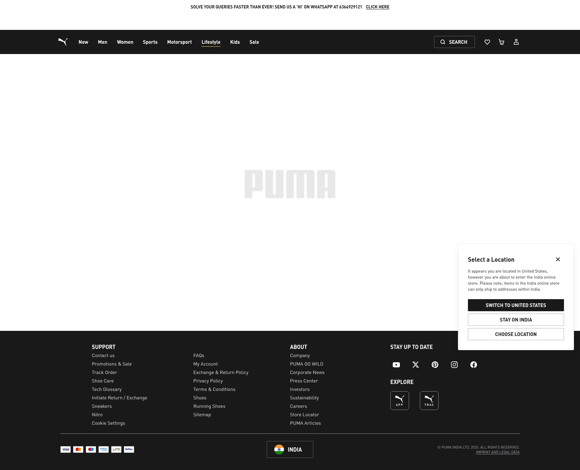 Screenshot of in.puma.com